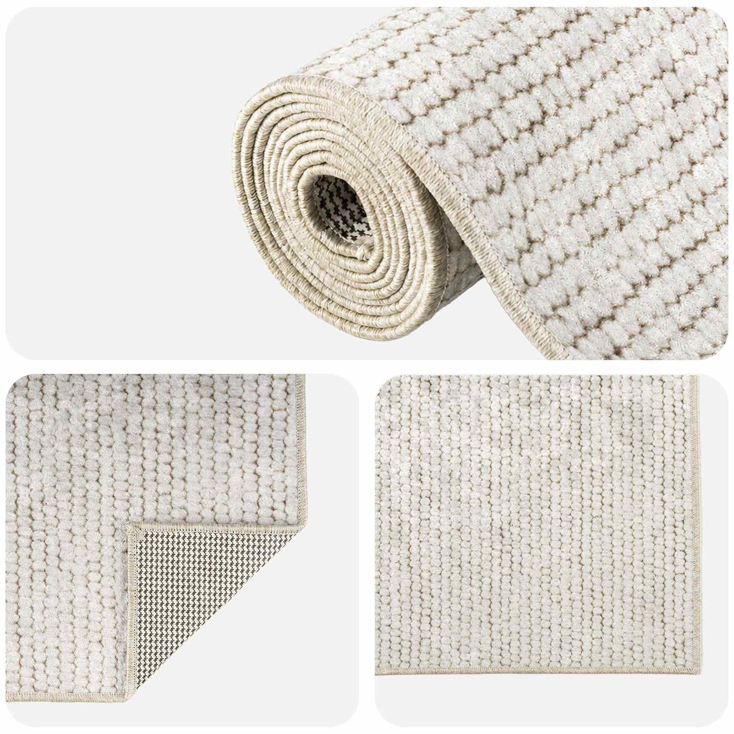 vidaXL Χαλί Κρεμ 100 x 100 cm 100% Πολυεστέρας 3 mm Πλένεται
