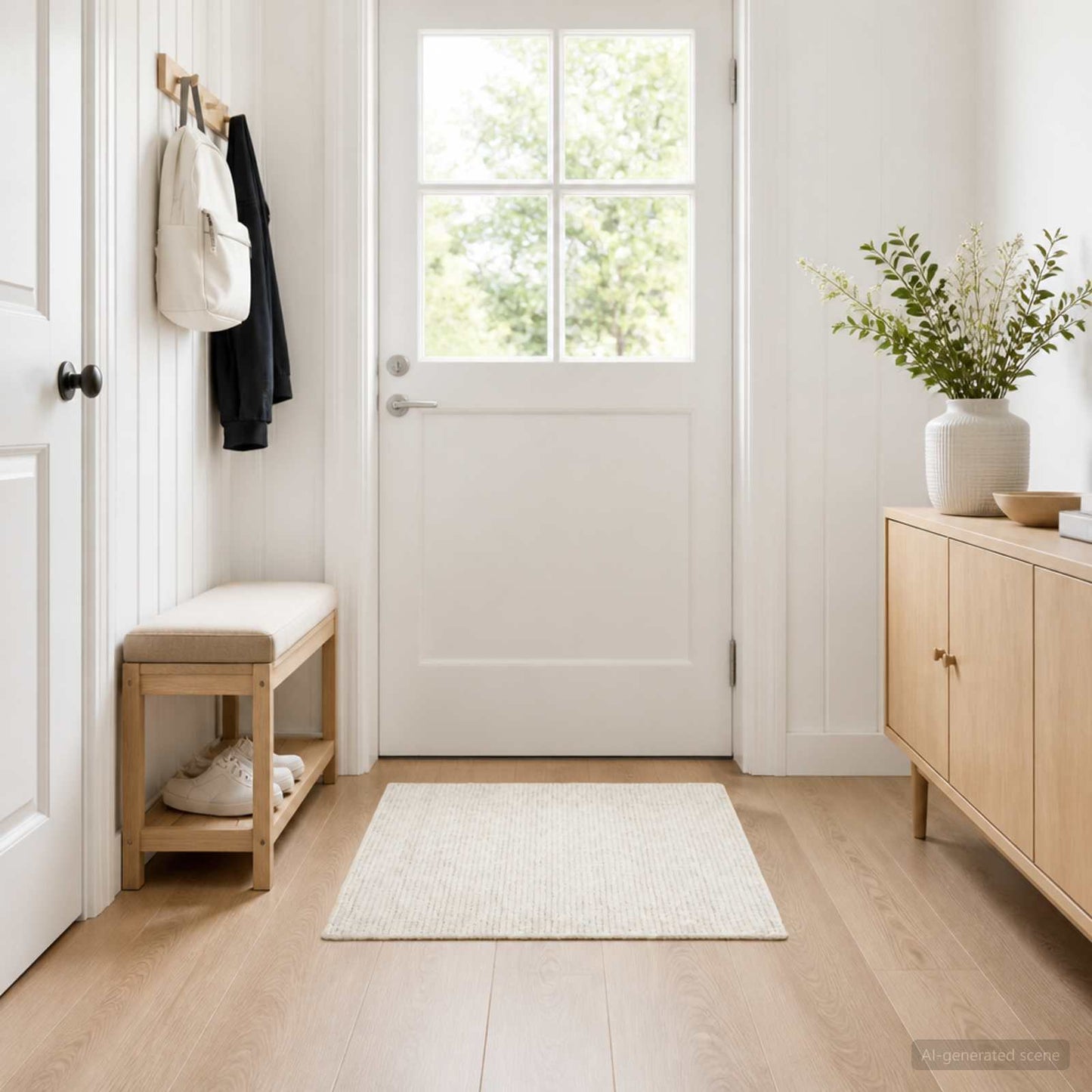 vidaXL Χαλί Κρεμ 100 x 100 cm 100% Πολυεστέρας 3 mm Πλένεται