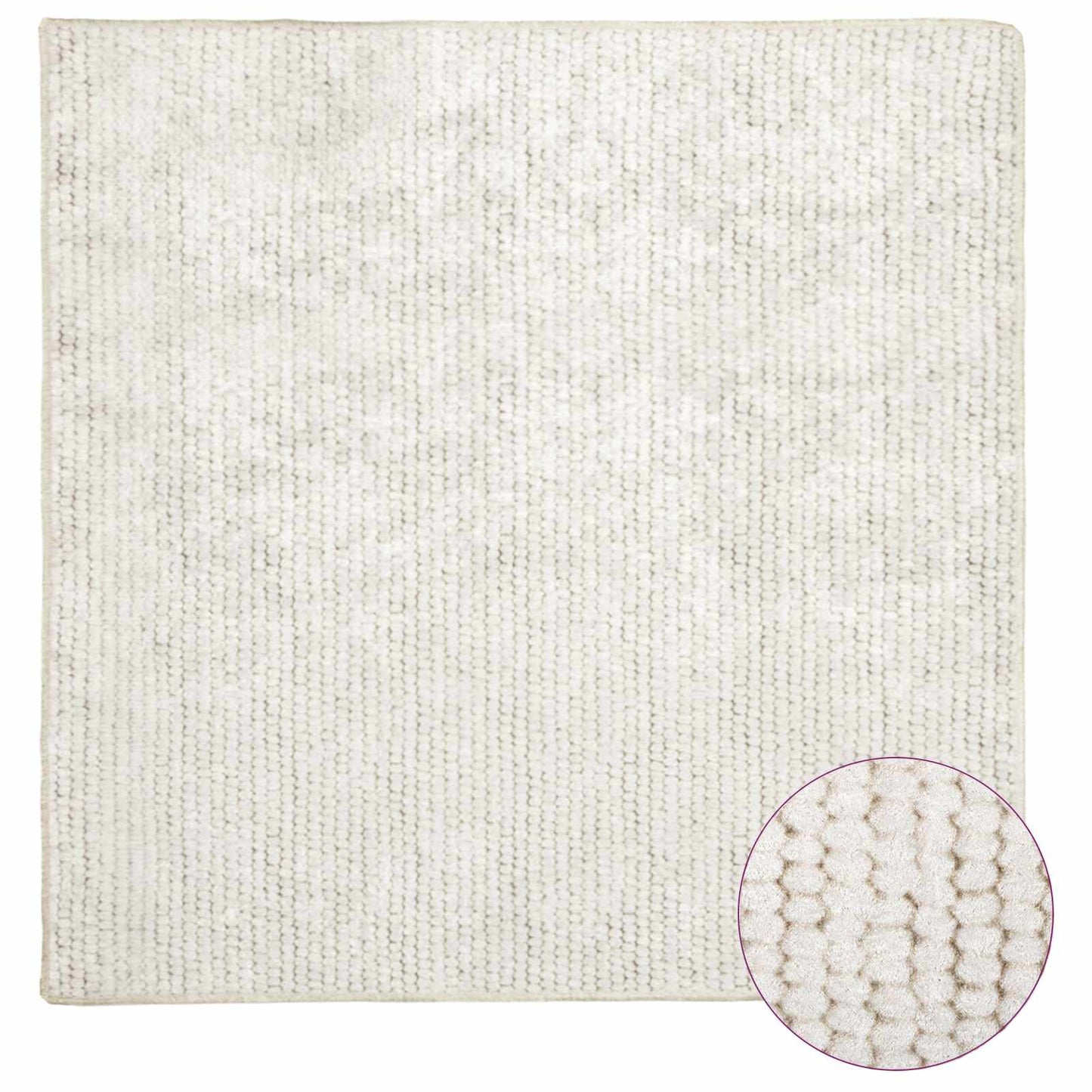 vidaXL Χαλί Κρεμ 100 x 100 cm 100% Πολυεστέρας 3 mm Πλένεται