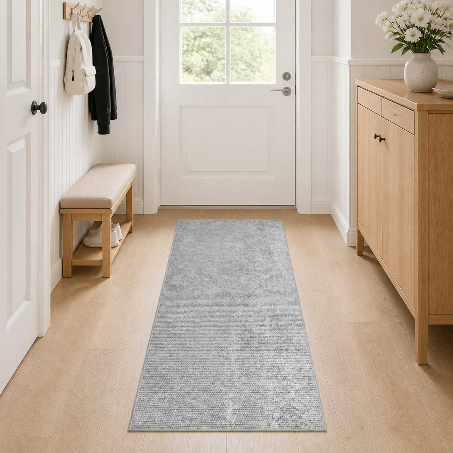 vidaXL Χαλί Γκρι 50 x 100 cm 100% Πολυεστέρας 3 mm Πλένεται