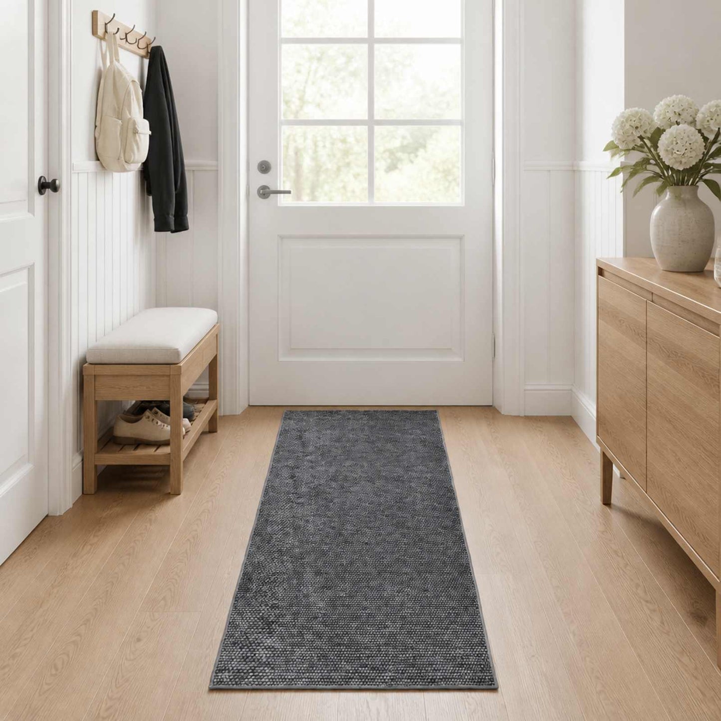 vidaXL Χαλί Ανθρακί 50 x 150 cm 100% Πολυεστέρας 3 mm Πλένεται