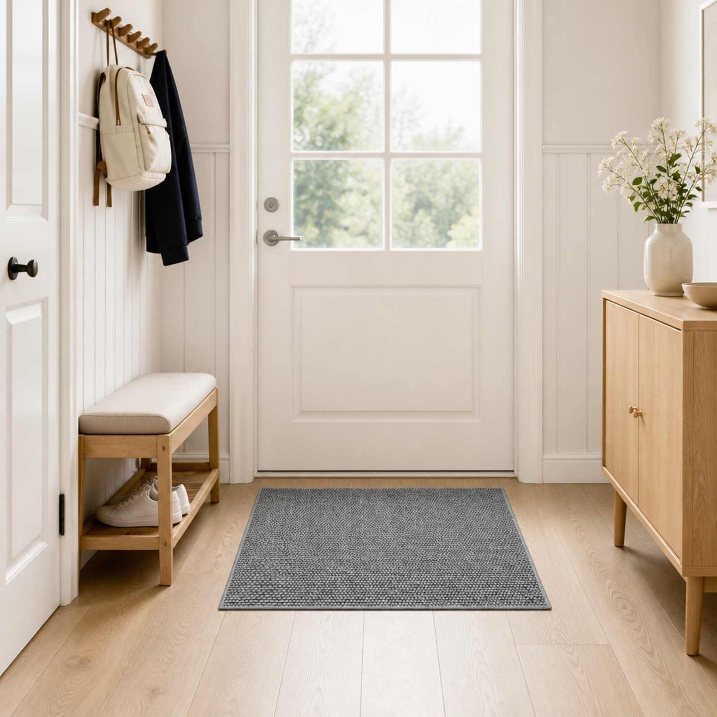 vidaXL Χαλί Ανθρακί 100 x 100 cm 100% Πολυεστέρας 3 mm Πλένεται