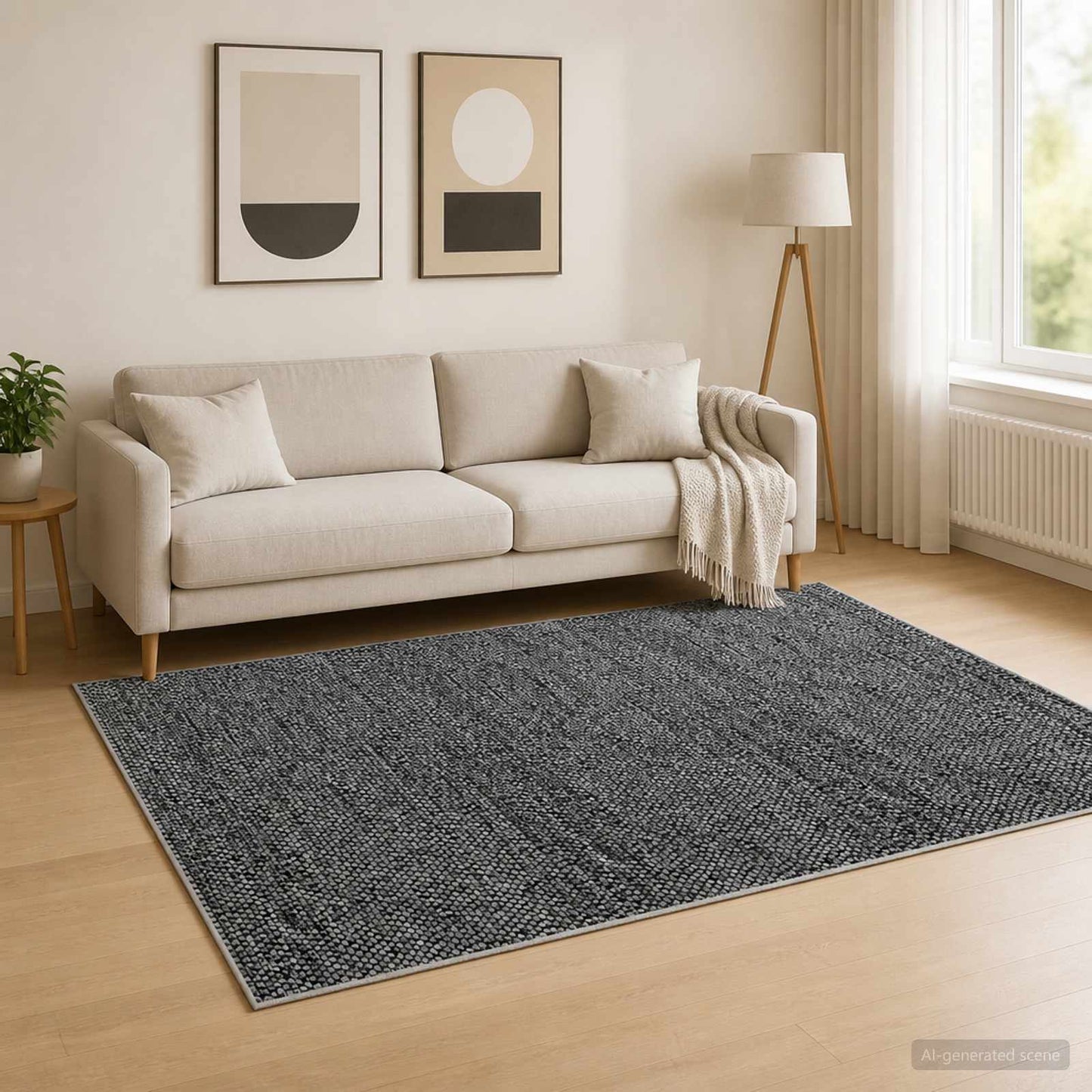 vidaXL Χαλί Ανθρακί 160 x 230 cm 100% Πολυεστέρας 3 mm Πλένεται