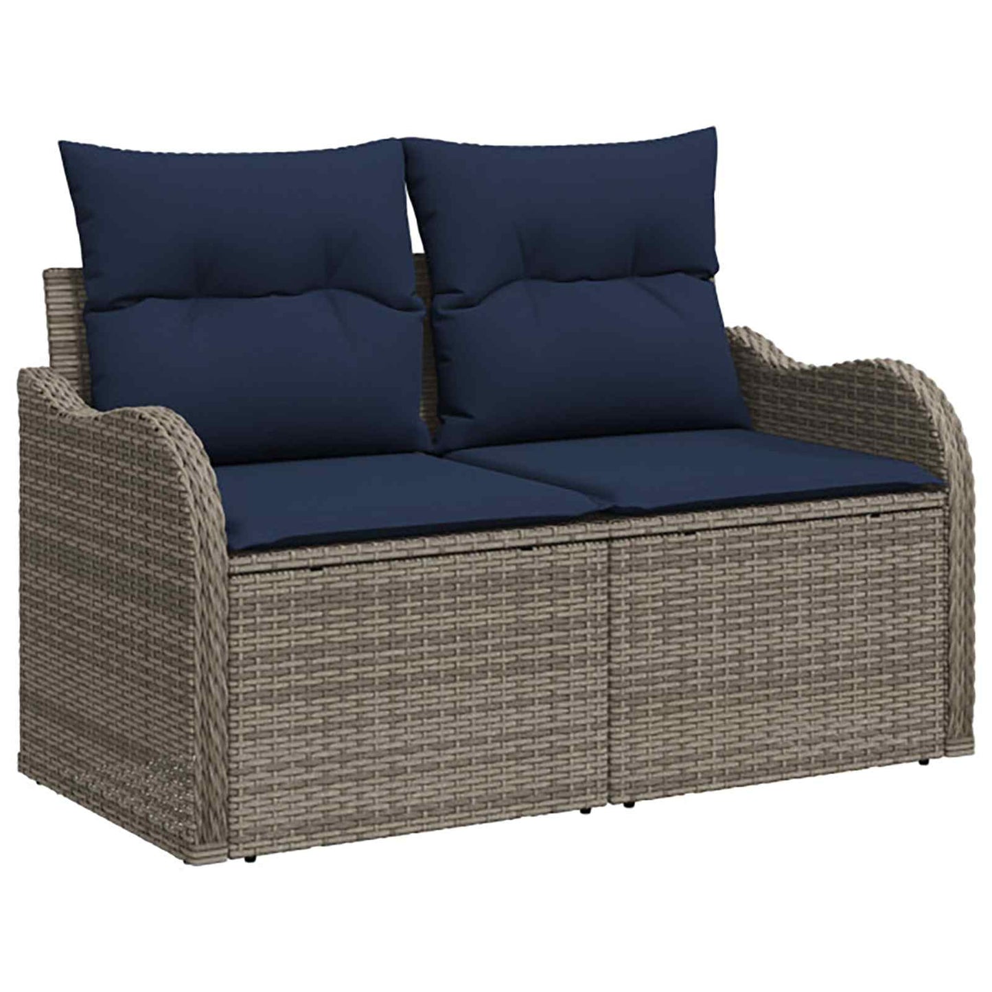 vidaXL Σετ Καναπέ 6 τμχ. Γκρι και Navy Blue Πολυ-ρακί και Χάλυβας