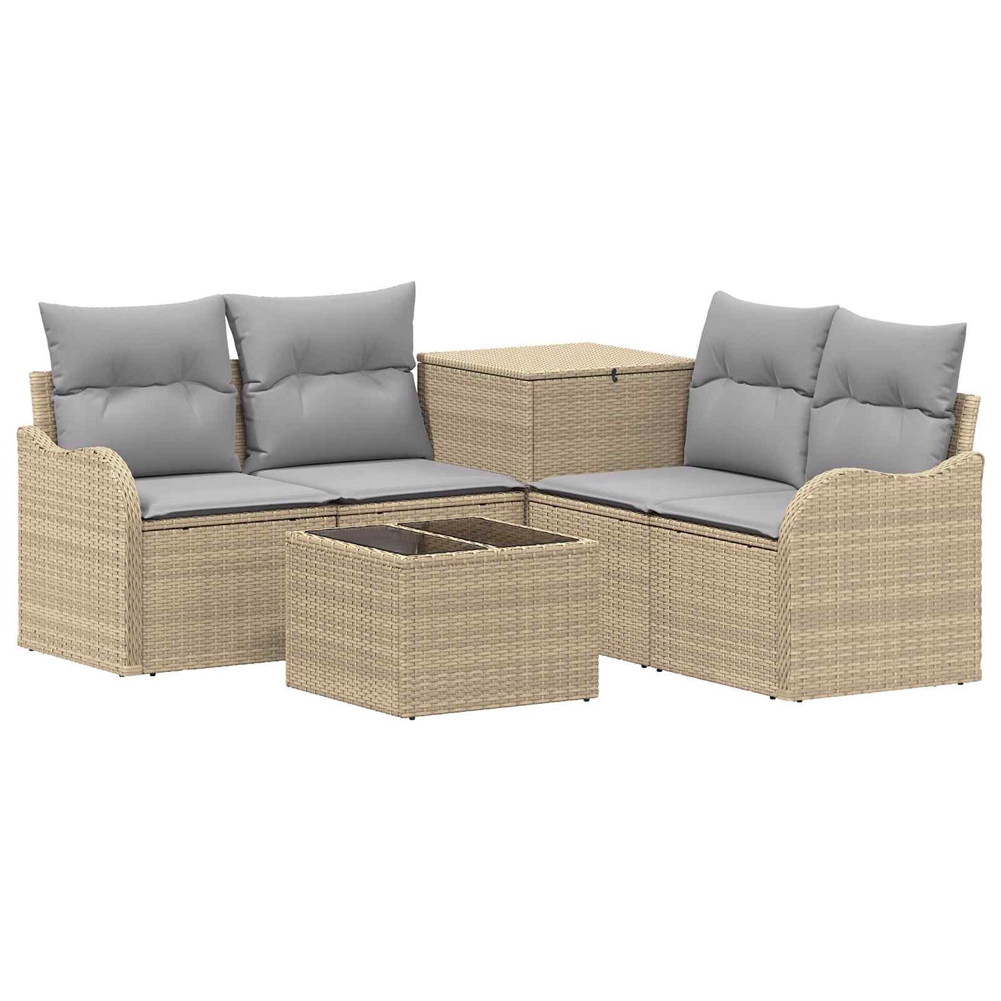 vidaXL Σετ Καναπέ 6 τμχ. Μπέζ και Ανοιχτό Γκρι 55 x 55 x 37 εκ