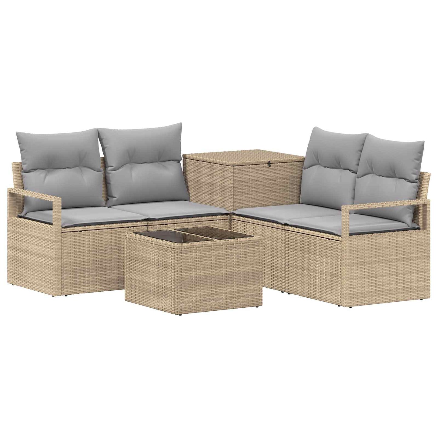 vidaXL Σετ Καναπέ 6 τμχ. Μπέζ και Ανοιχτό Γκρι 55 x 55 x 37 εκ