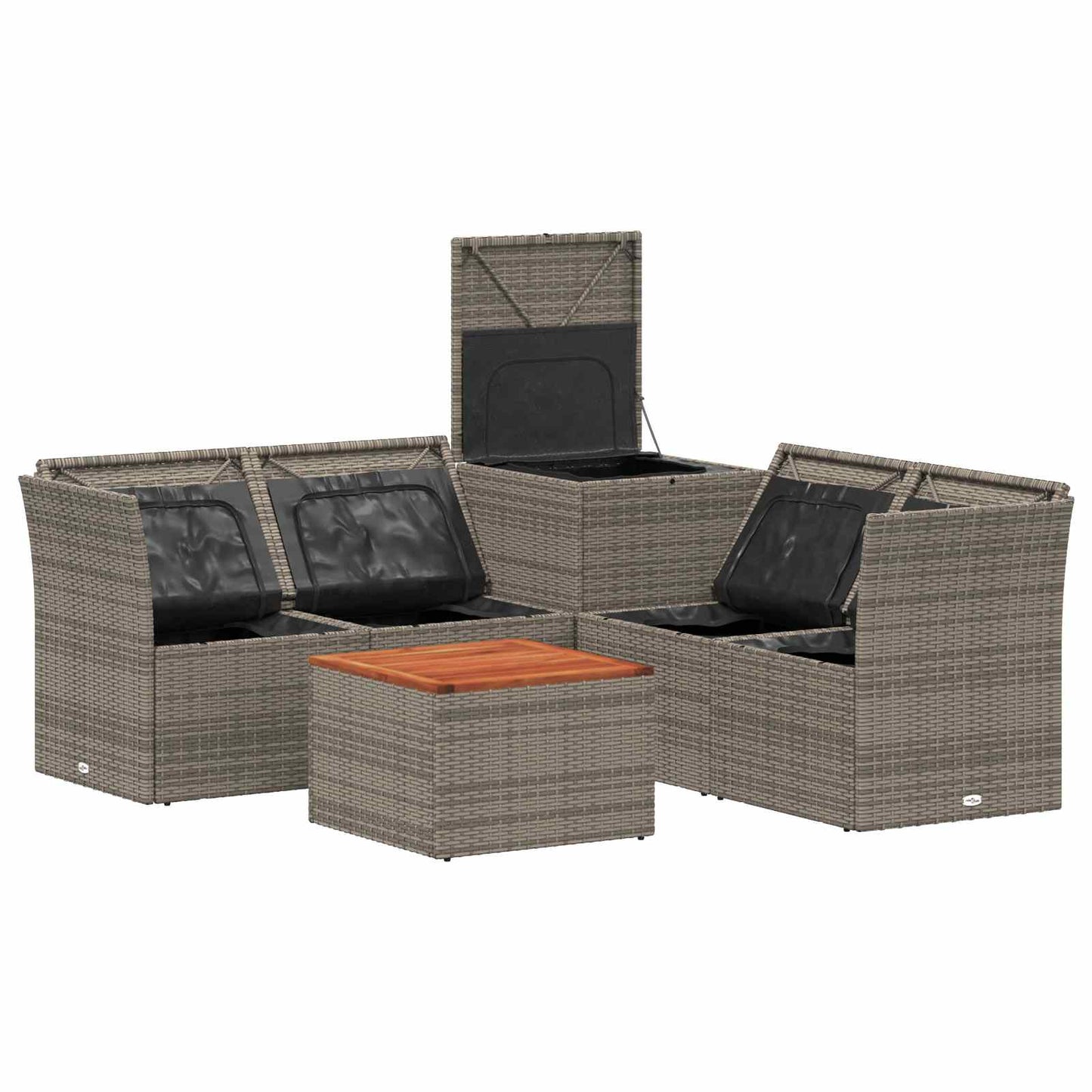 vidaXL Σετ Καναπέ 6 τμχ. Γκρι και Σκούρο Γκρι Πολυ-ρακί και Χάλυβας