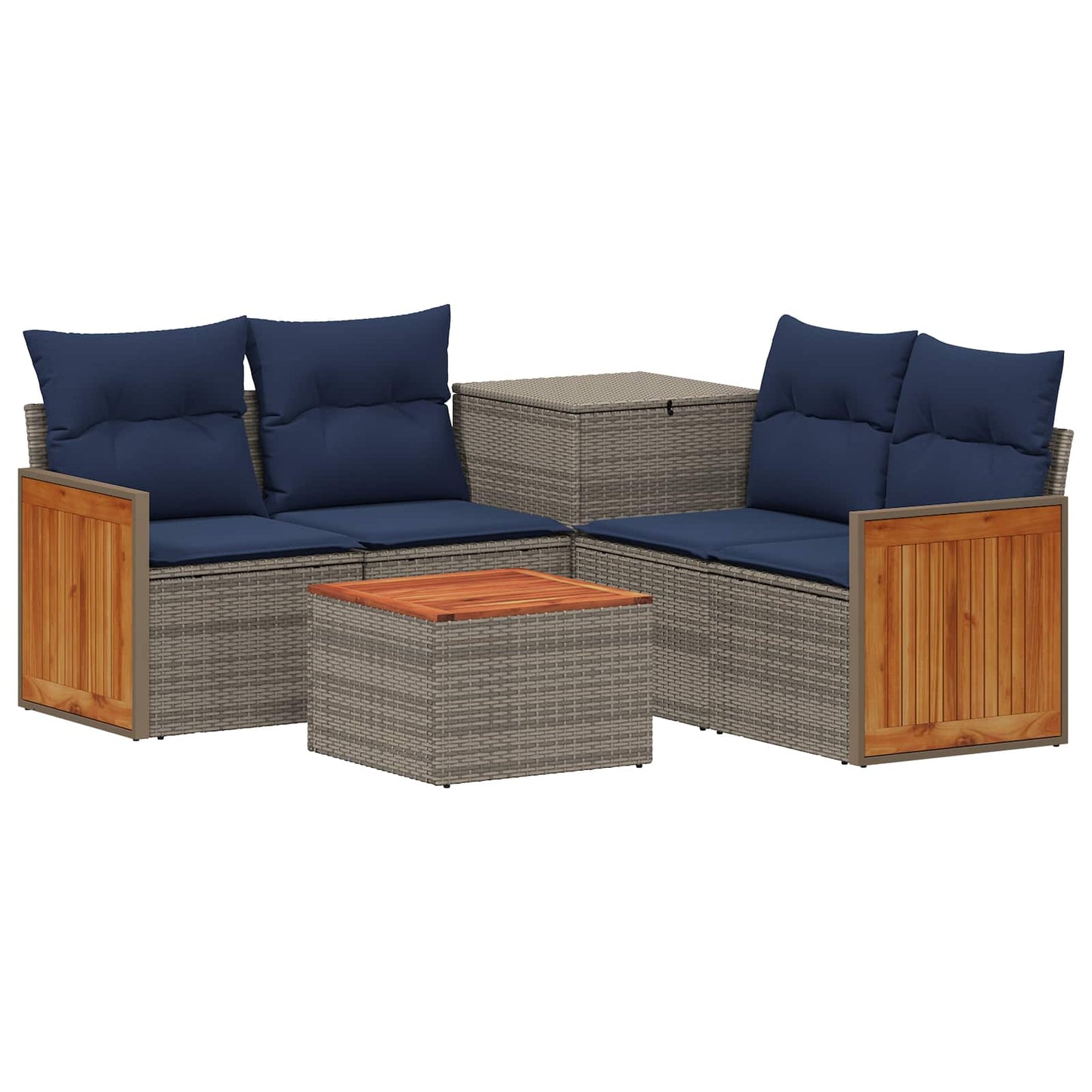 vidaXL Σετ Καναπέ 6 τμχ. Γκρι και Navy Blue 55 x 55 x 37 εκ