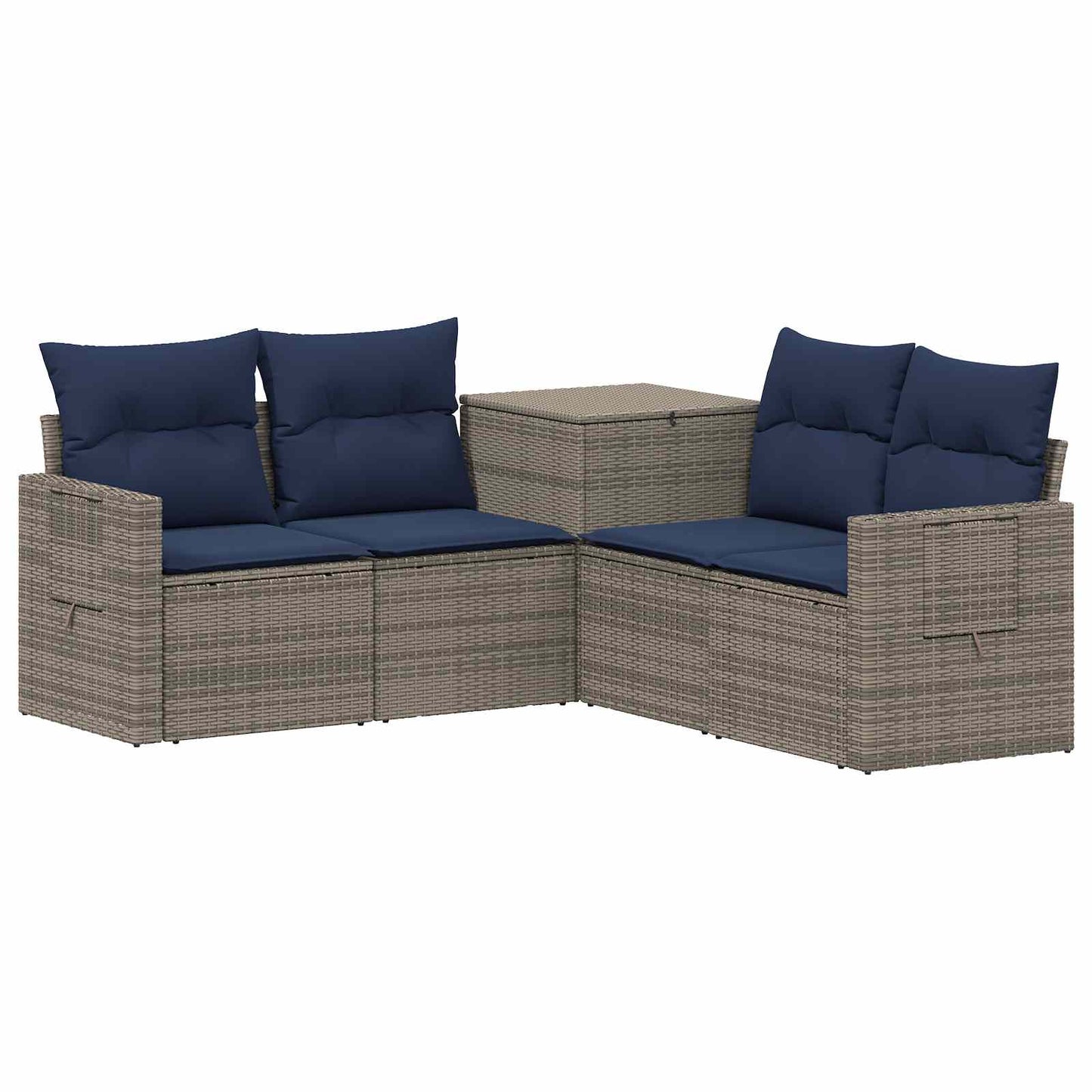 vidaXL Σετ Καναπέ 5 τμχ. Γκρι και Navy Blue 179 x 179 x 85 εκ