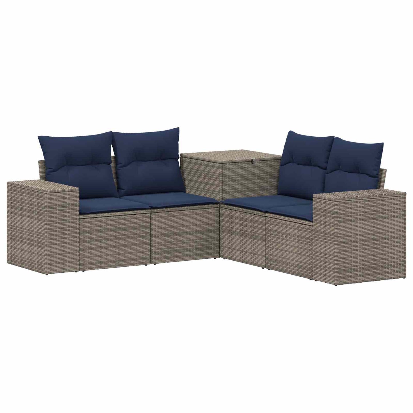 vidaXL Σετ Καναπέ 5 τμχ. Γκρι και Navy Blue 200 x 200 x 85 εκ.