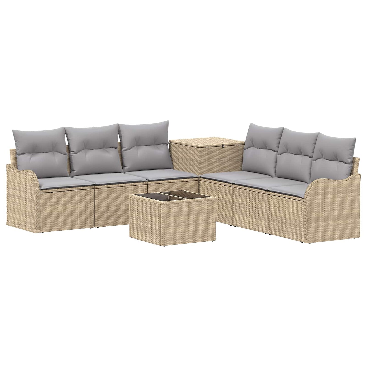 vidaXL Σετ Καναπέ 8 τμχ. Μπέζ και Ανοιχτό Γκρι 55 x 55 x 37 εκ