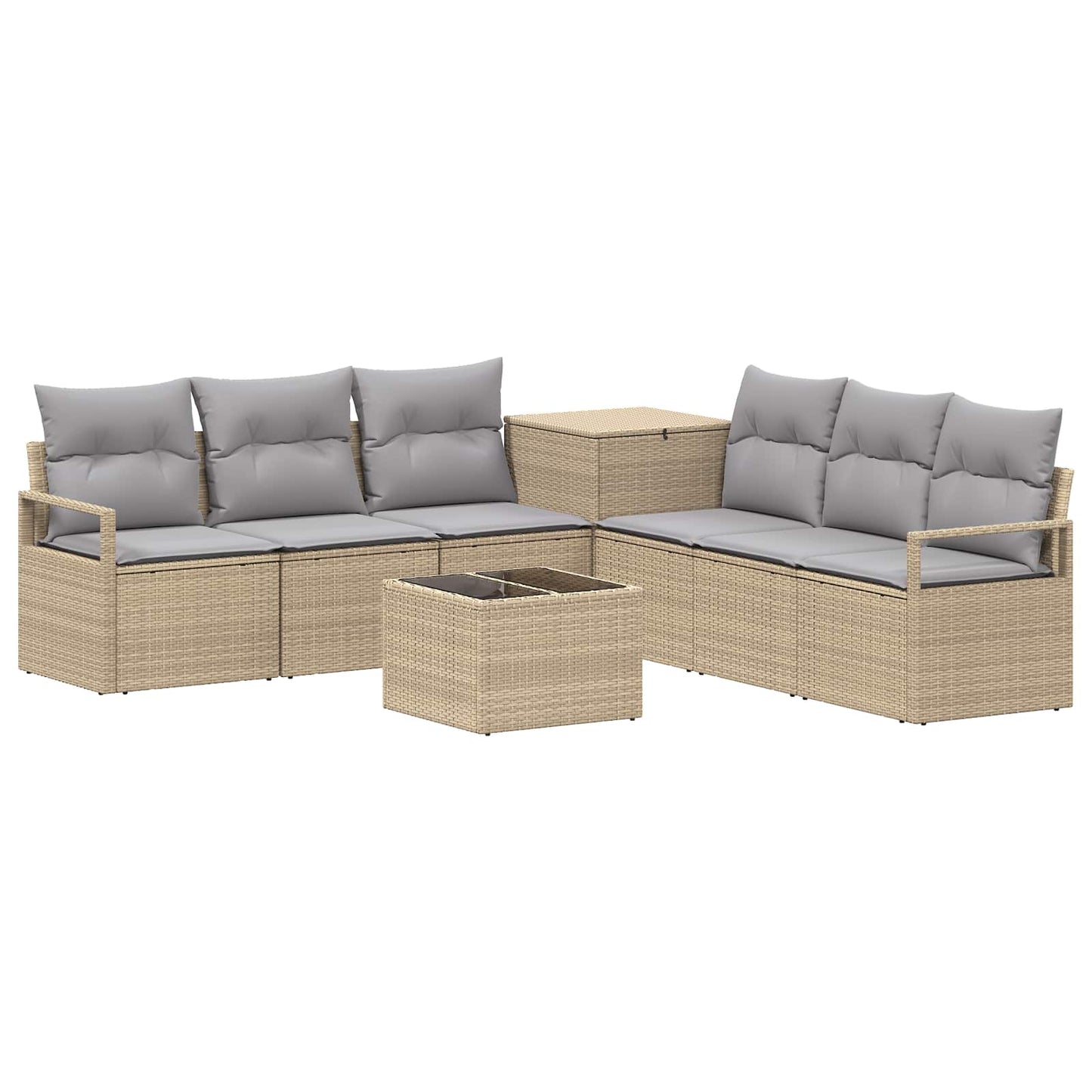 vidaXL Σετ Καναπέ 8 τμχ. Μπέζ και Ανοιχτό Γκρι 55 x 55 x 37 εκ