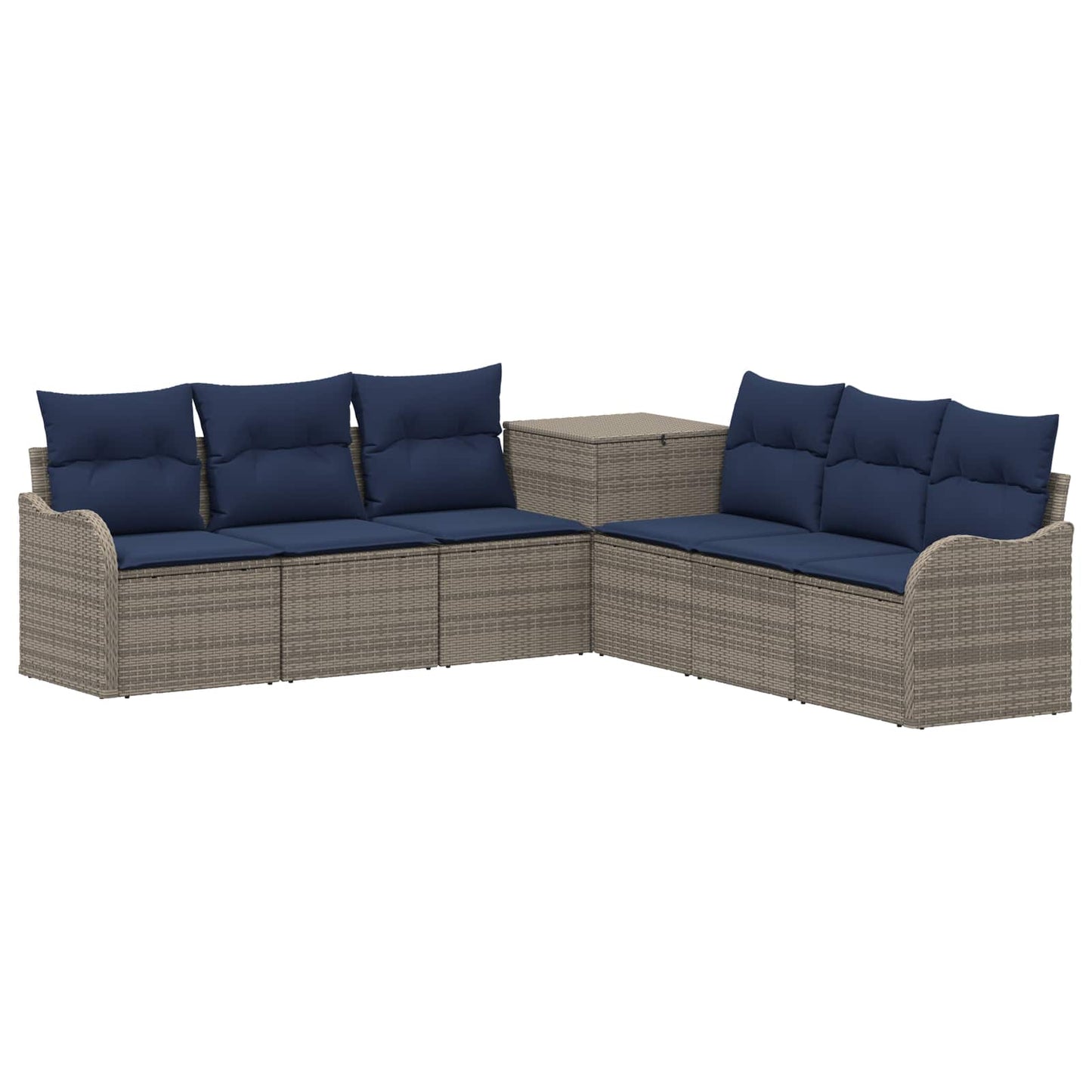 vidaXL Σετ Καναπέ 7 τμχ. Γκρι και Navy Blue 121 x 62 x 69 εκ.