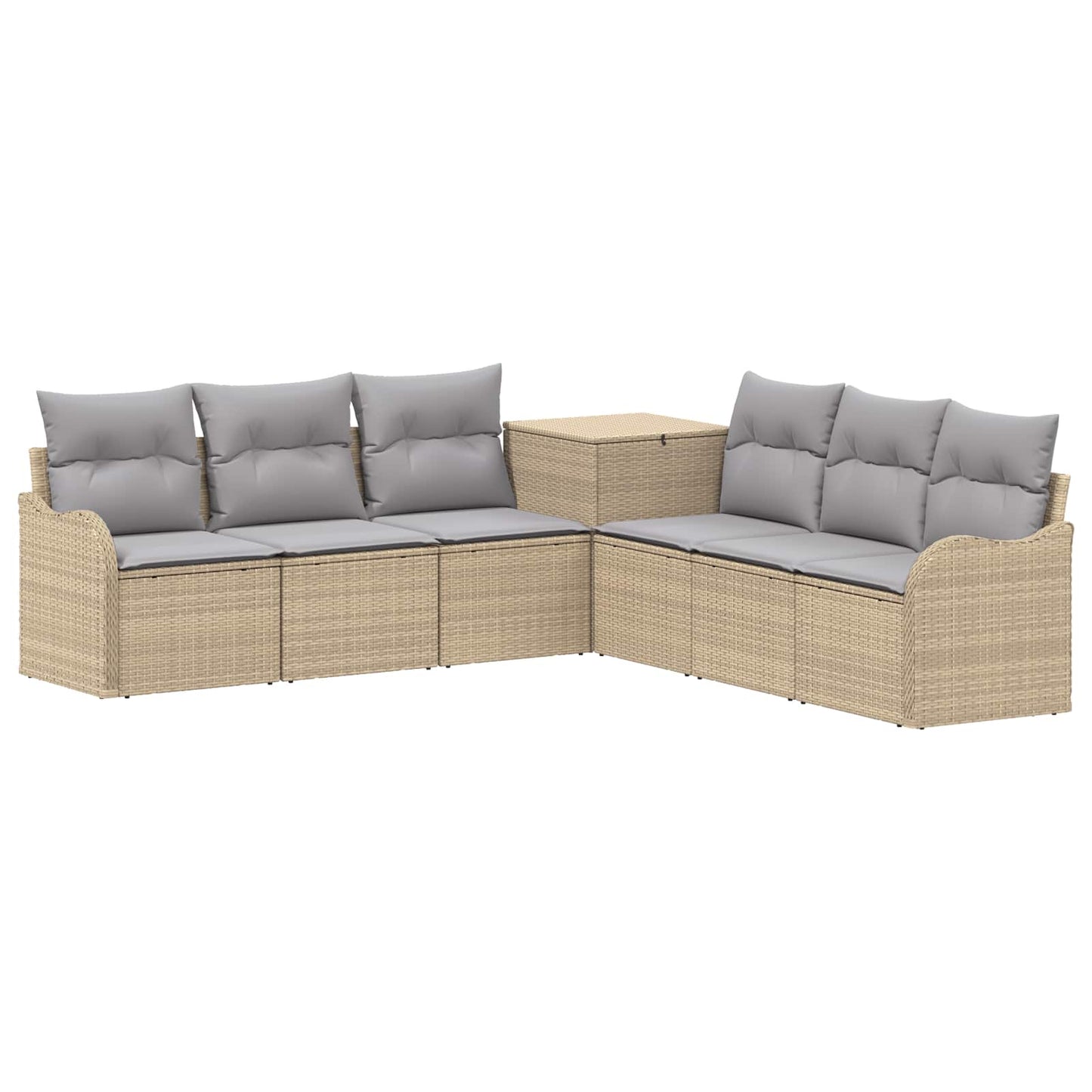 vidaXL Σετ Καναπέ 7 τμχ. Μπέζ και Ανοιχτό Γκρι 121 x 62 x 69 εκ.
