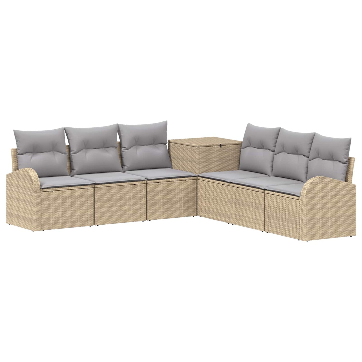 vidaXL Σετ Καναπέ 7 τμχ. Μπέζ και Ανοιχτό Γκρι 124 x 62 x 69 εκ.