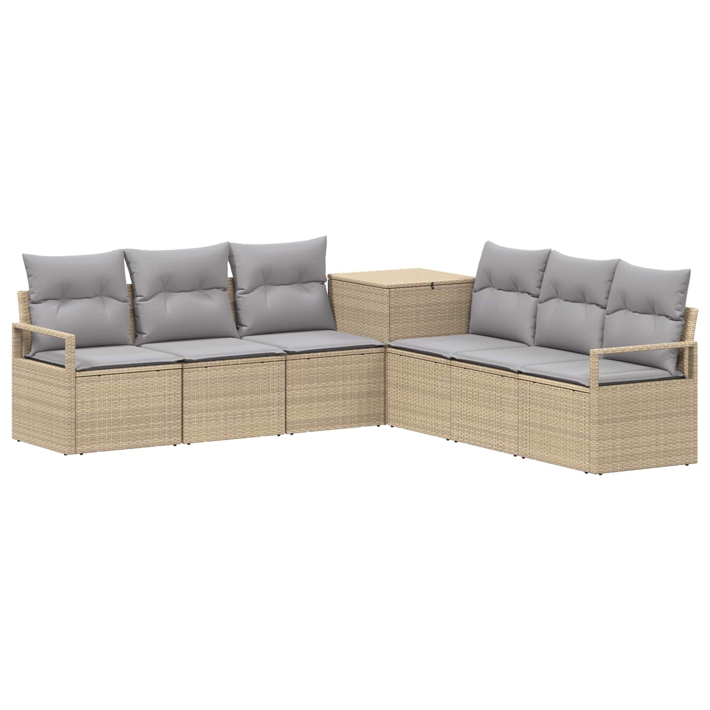 vidaXL Σετ Καναπέ 7 τμχ. Μπέζ και Ανοιχτό Γκρι 120 x 62 x 69 εκ