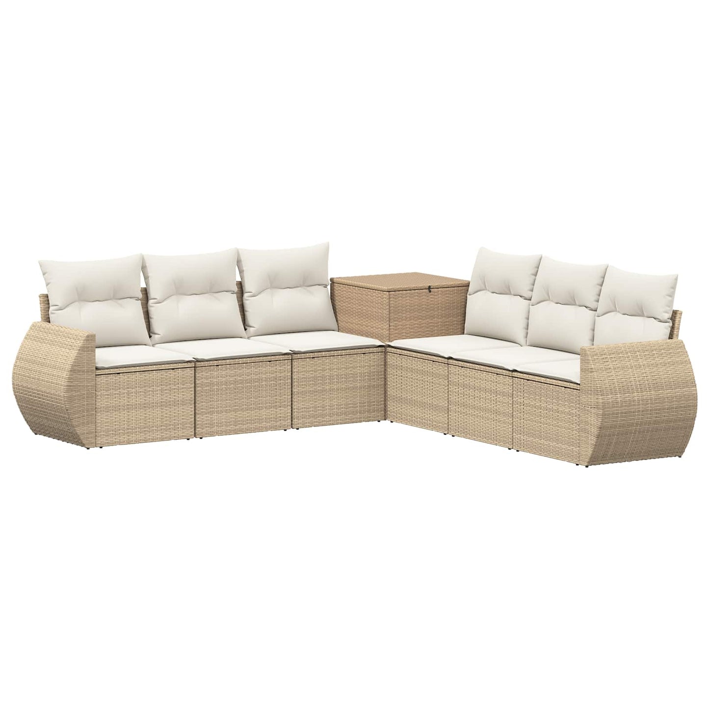 vidaXL Σετ Καναπέ 7 τμχ. Μπεζ και Κρέμ 243 x 243 x 85 εκ