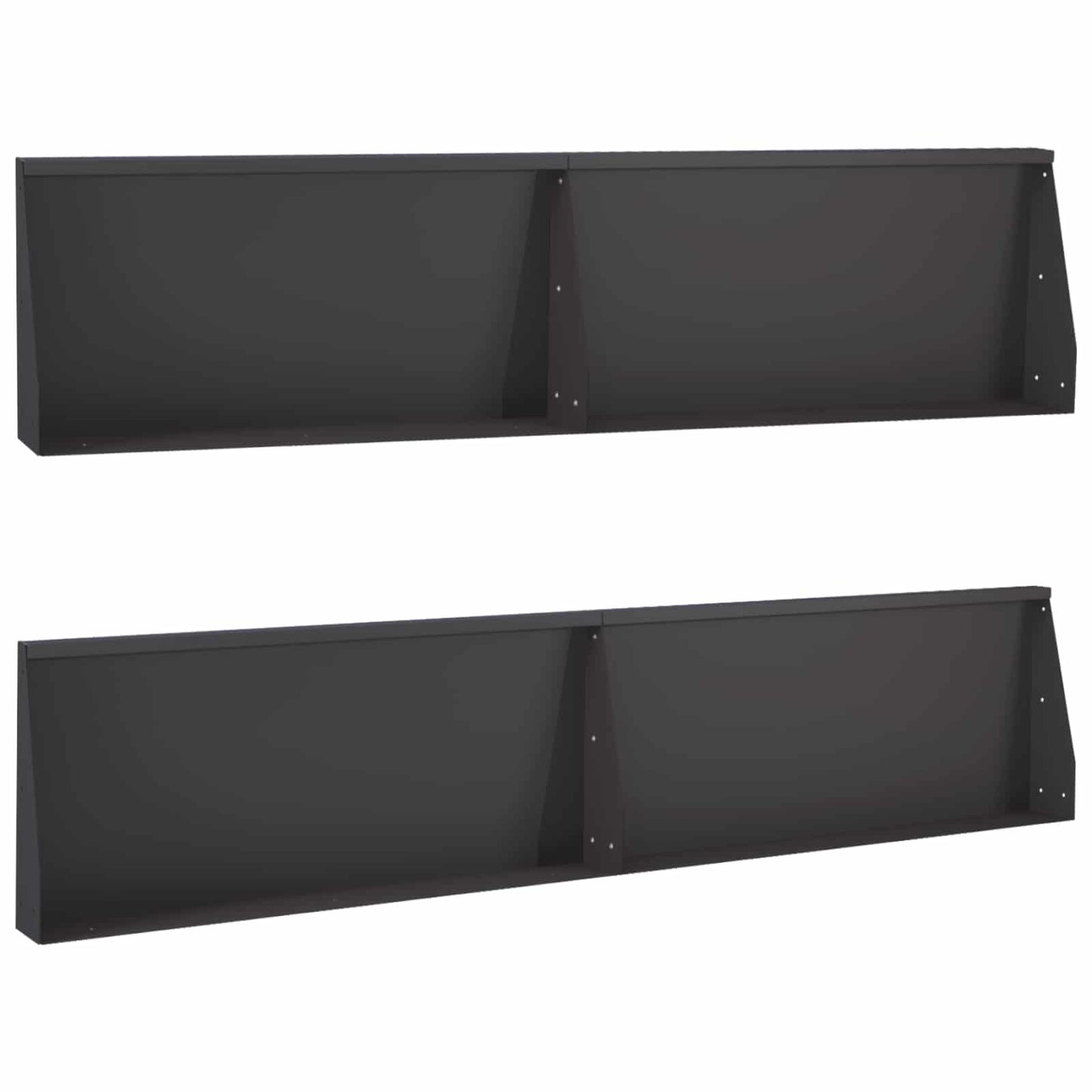 vidaXL Τοίχος Στήριξης 4 τμχ. 100 x 12 x 50 εκ Ατσάλι Μαύρο