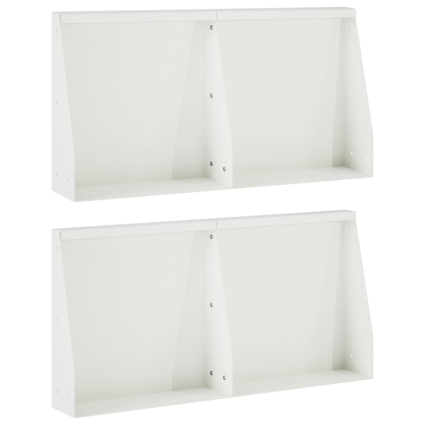 vidaXL Τοίχος Στήριξης 4 τμχ. 40 x 12 x 30 εκ. Ατσάλι Λευκό