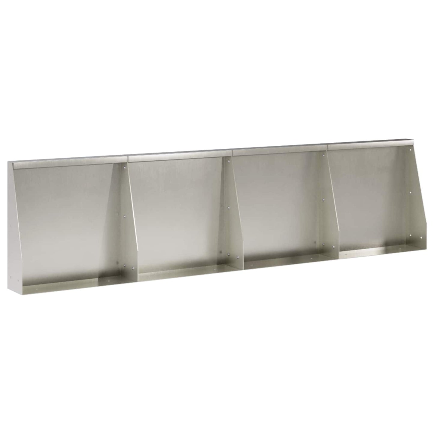 vidaXL Τοίχος Στήριξης 4 τμχ. 40 x 12 x 30 εκ. Ανοξείδωτο Ατσάλι Ασημί