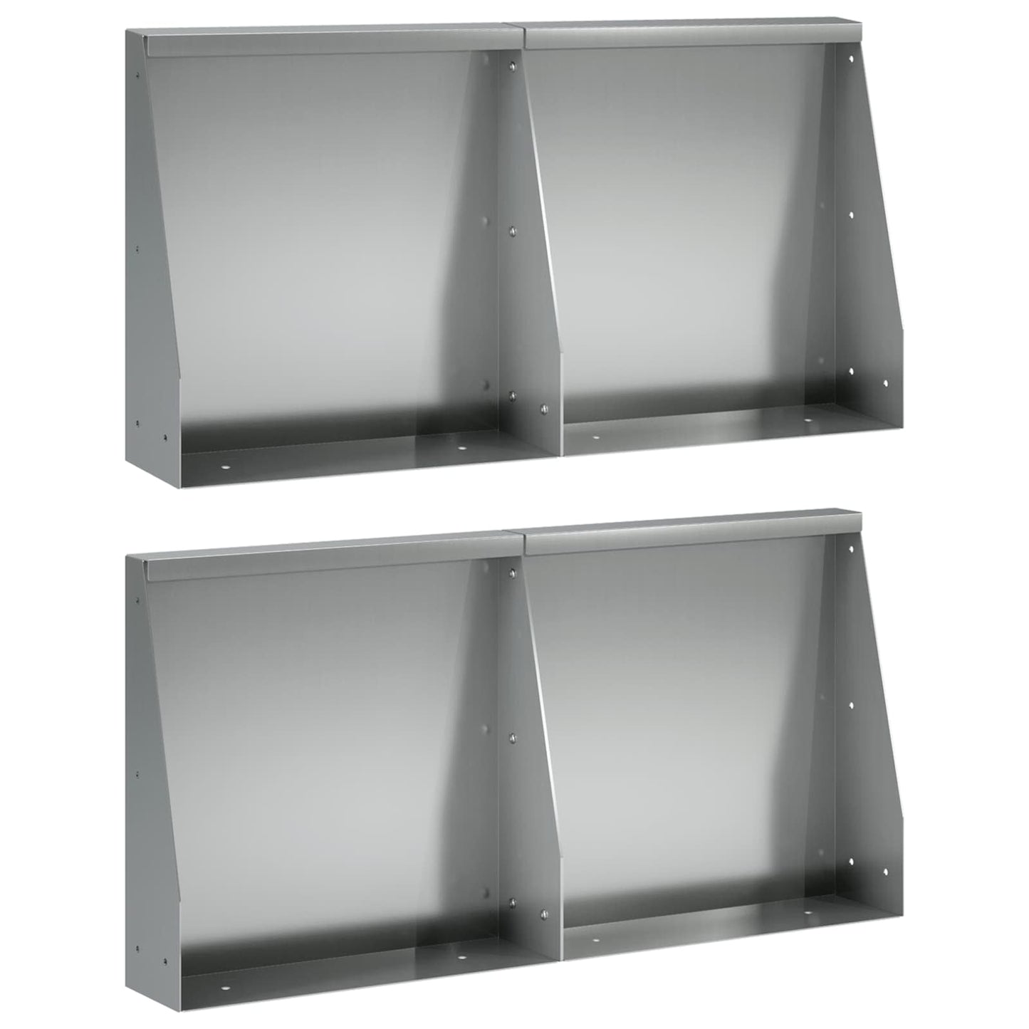 vidaXL Τοίχος Στήριξης 4 τμχ. 40 x 12 x 30 εκ. Γαλβανισμένος Χάλυβας