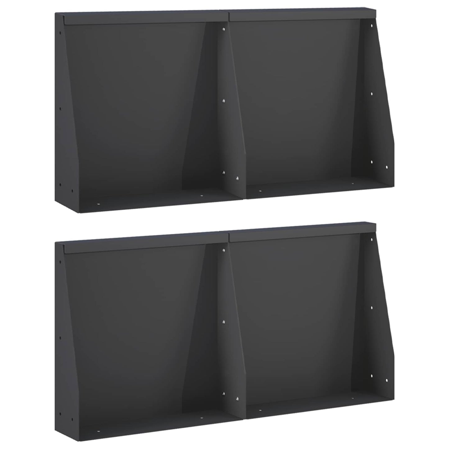 vidaXL Τοίχος Στήριξης 4 τμχ. 40 x 12 x 40 εκ. Ατσάλι Μαύρο