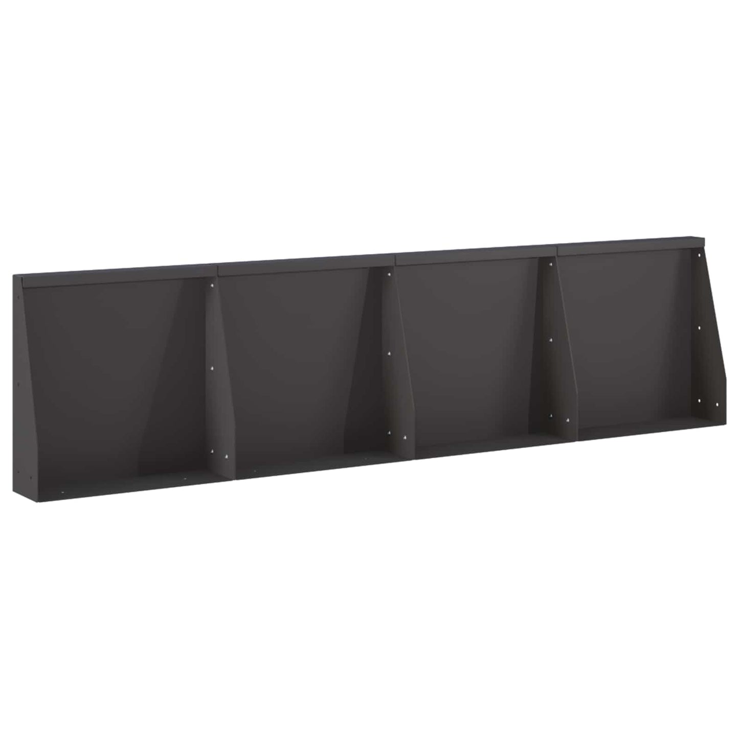 vidaXL Τοίχος Στήριξης 4 τμχ. 40 x 12 x 40 εκ. Ατσάλι Μαύρο