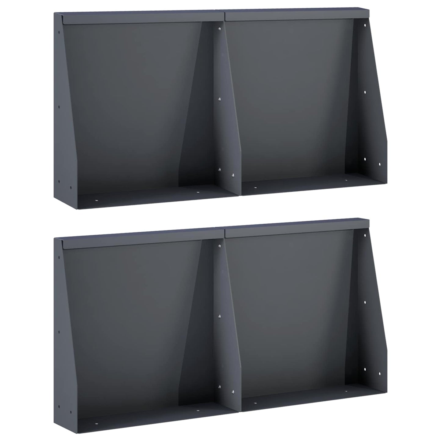 vidaXL Τοίχος Στήριξης 4 τμχ. 40 x 12 x 50 εκ. Ατσάλι Ανθρακί