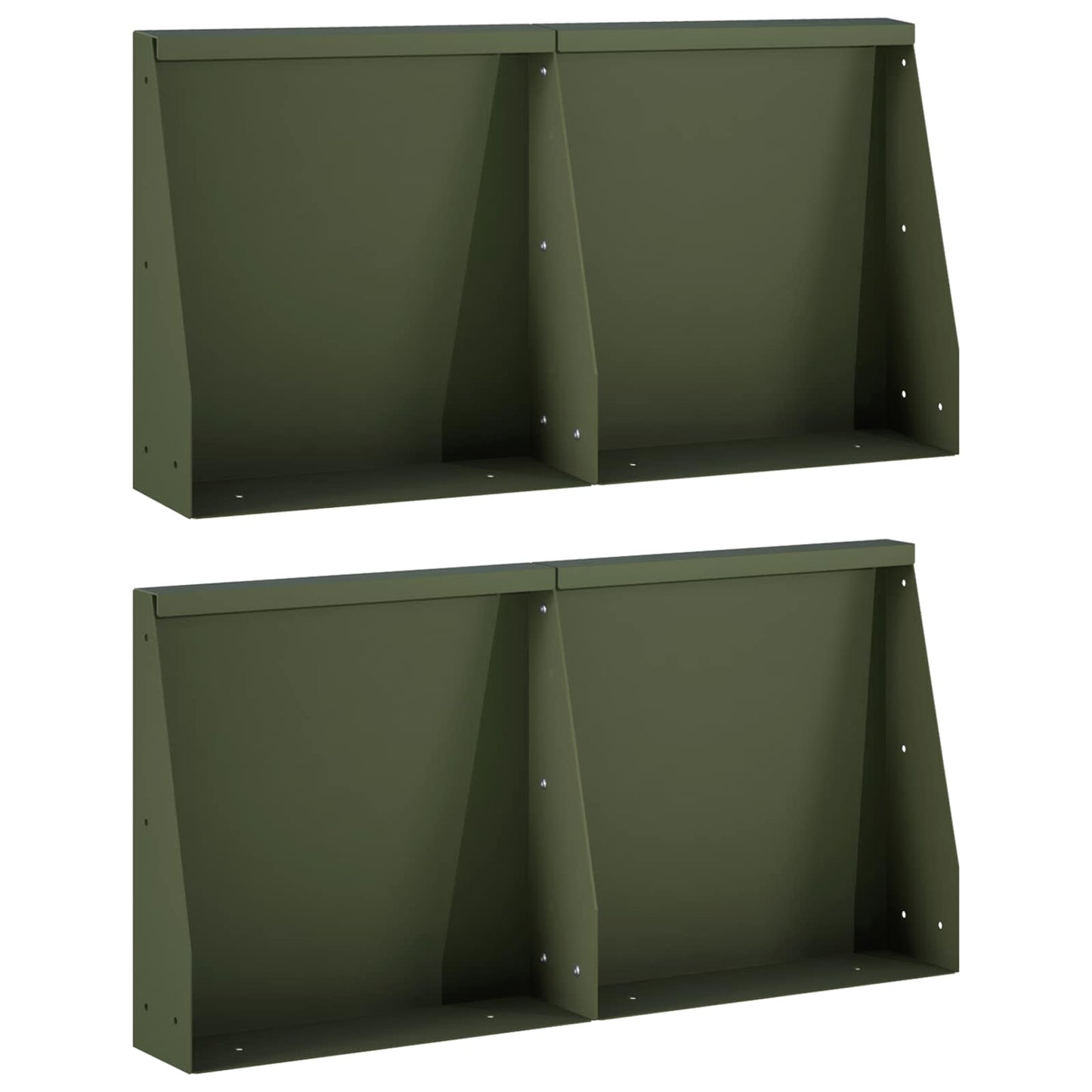 vidaXL Τοίχος Στήριξης 4 τμχ. 40 x 12 x 50 εκ. Ατσάλι Λαδί