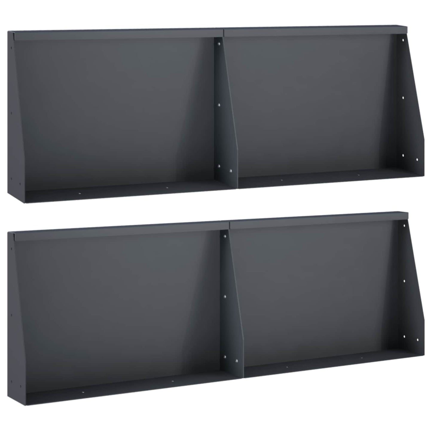 vidaXL Τοίχος Στήριξης 4 τμχ. 60 x 12 x 30 εκ Ατσάλι Ανθρακί