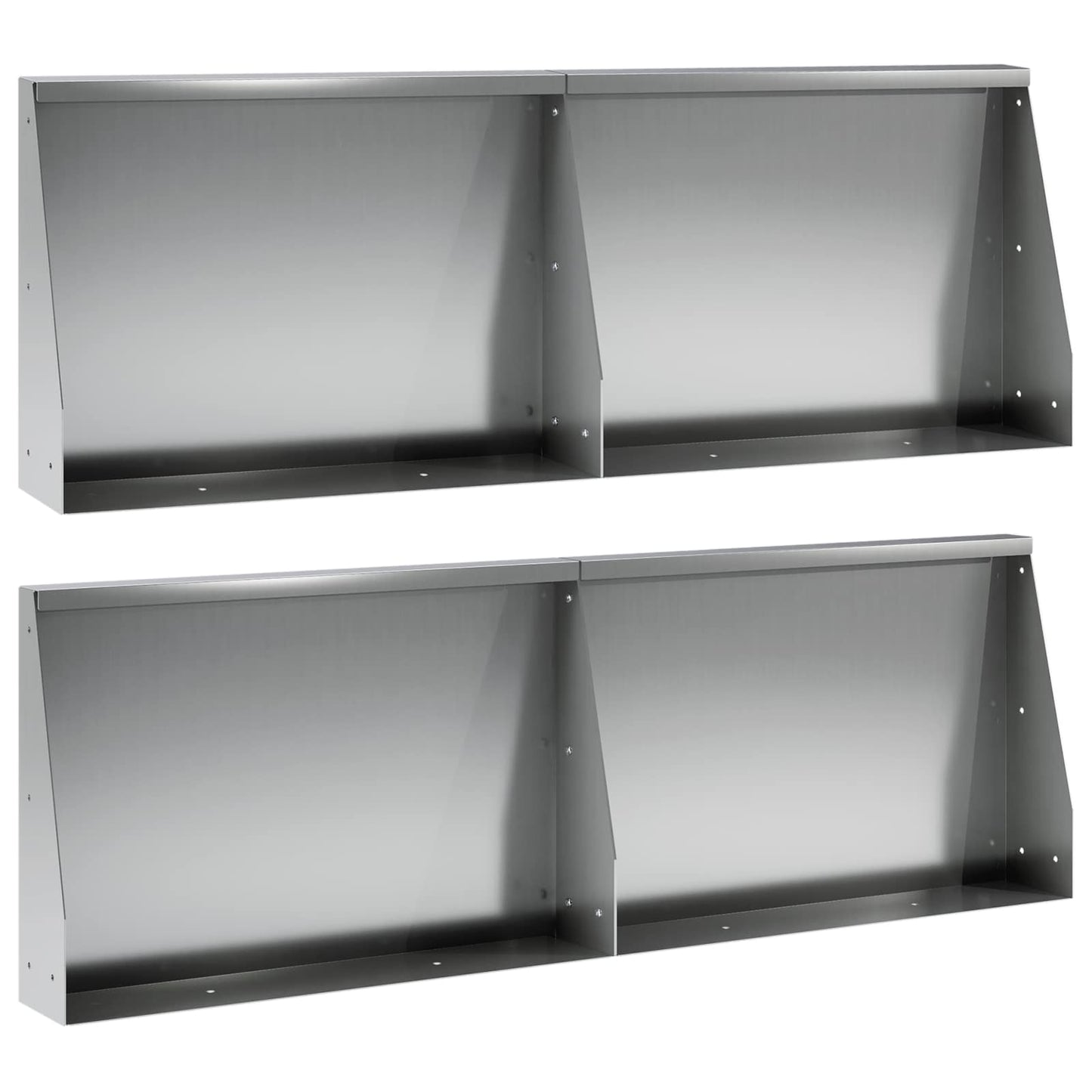 vidaXL Τοίχος Στήριξης 4 τμχ. 60 x 12 x 30 εκ Γαλβανισμένος Χάλυβας