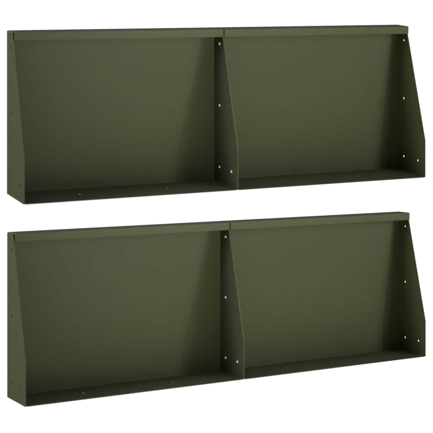vidaXL Τοίχος Στήριξης 4 τμχ. 60 x 12 x 40 cm Ατσάλι Λαδί
