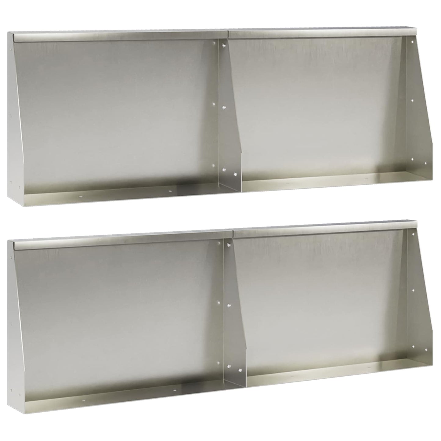vidaXL Τοίχος Στήριξης 4 τμχ. 60 x 12 x 40 cm Ανοξείδωτο Ατσάλι Ασημί