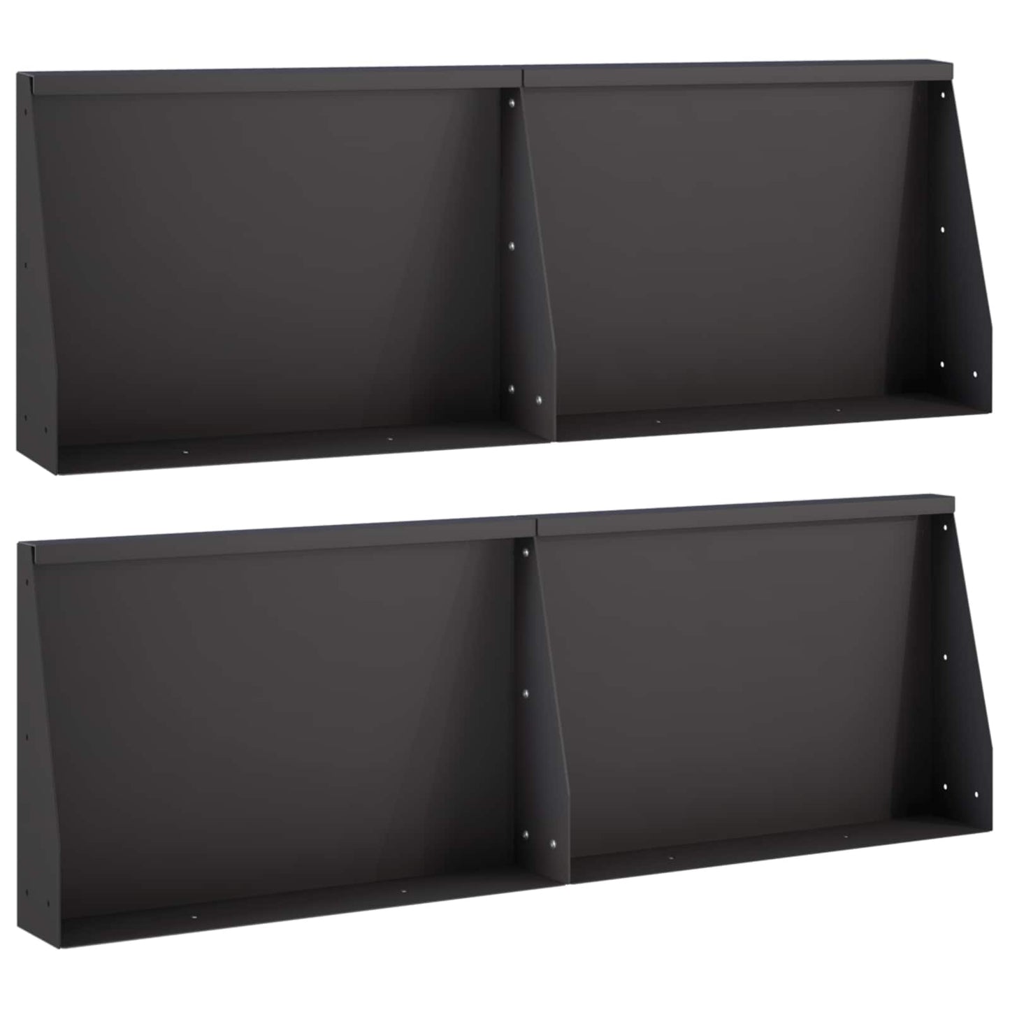 vidaXL Τοίχος Στήριξης 4 τμχ. 60 x 12 x 50 εκ. Ατσάλι Μαύρο
