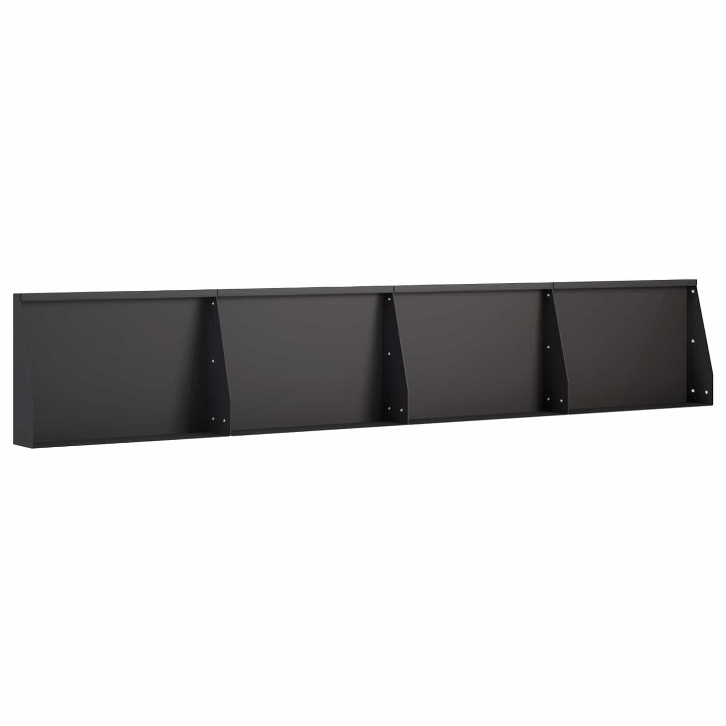 vidaXL Τοίχος Στήριξης 4 τμχ. 60 x 12 x 50 εκ. Ατσάλι Μαύρο
