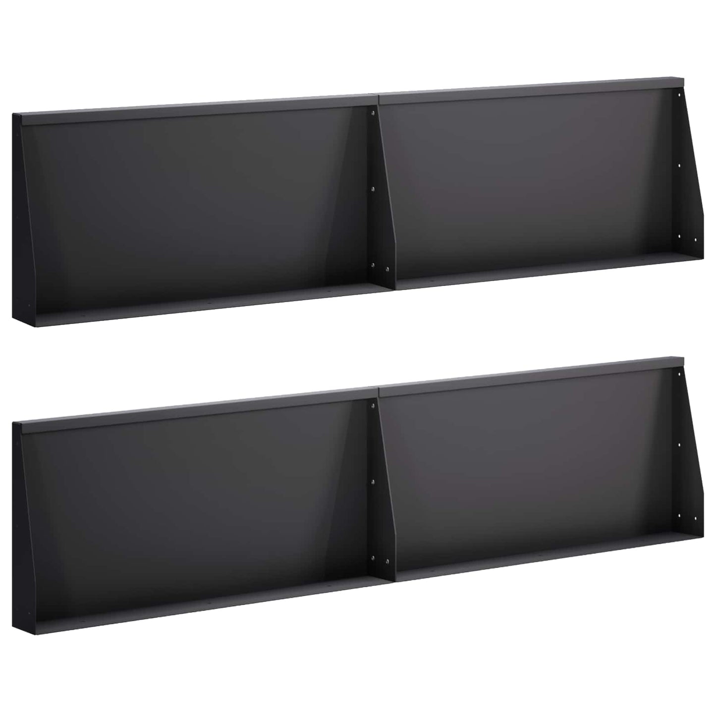 vidaXL Τοίχος Στήριξης 4 τμχ. 80 x 12 x 30 εκ Ατσάλι Μαύρο