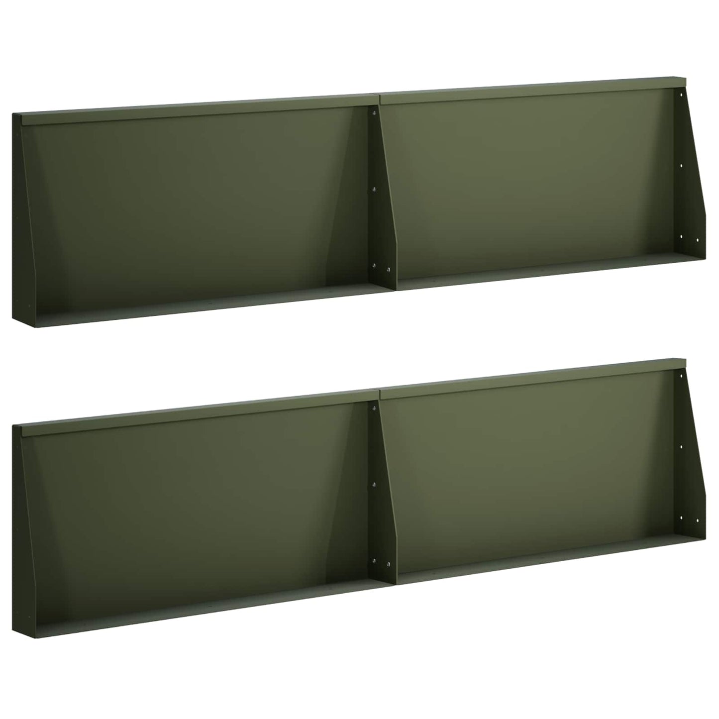 vidaXL Τοίχος Στήριξης 4 τμχ. 80 x 12 x 40 εκ. Ατσάλι Λαδί