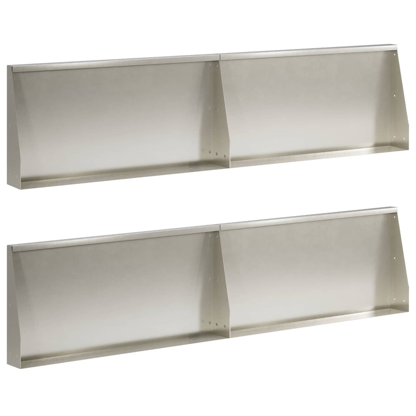 vidaXL Τοίχος Στήριξης 4 τμχ. 80 x 12 x 40 εκ. Ανοξείδωτο Ατσάλι Ασημί