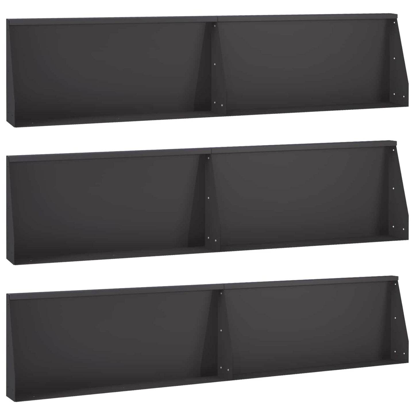 vidaXL Τοίχος Στήριξης 6 τμχ. 100 x 12 x 40 εκ Ατσάλι Μαύρο