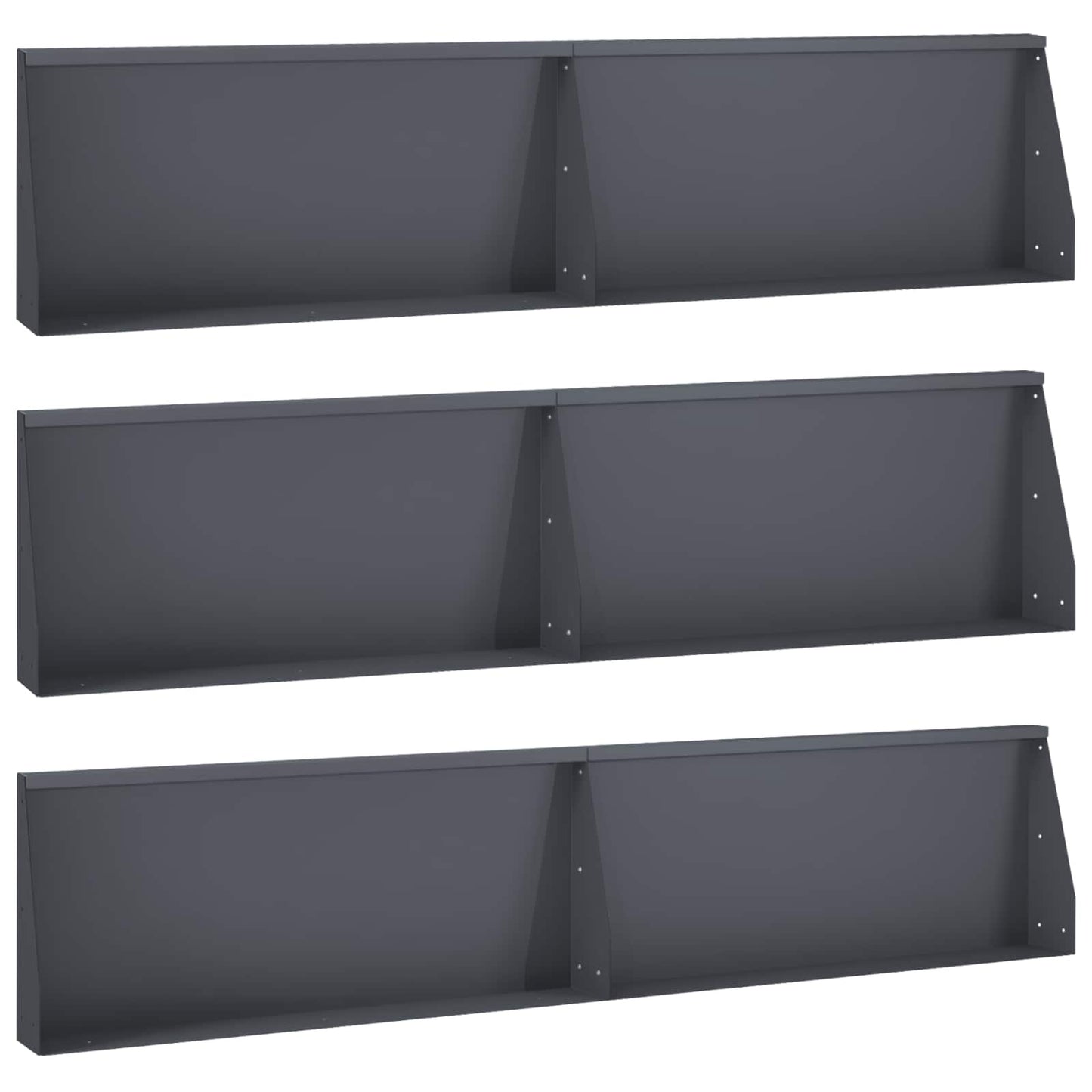 vidaXL Τοίχος Στήριξης 6 τμχ. 100 x 12 x 50 εκ Ατσάλι Ανθρακί