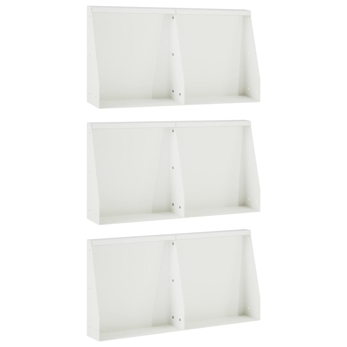 vidaXL Τοίχος Στήριξης 6 τμχ. 40 x 12 x 30 εκ. Ατσάλι Λευκό