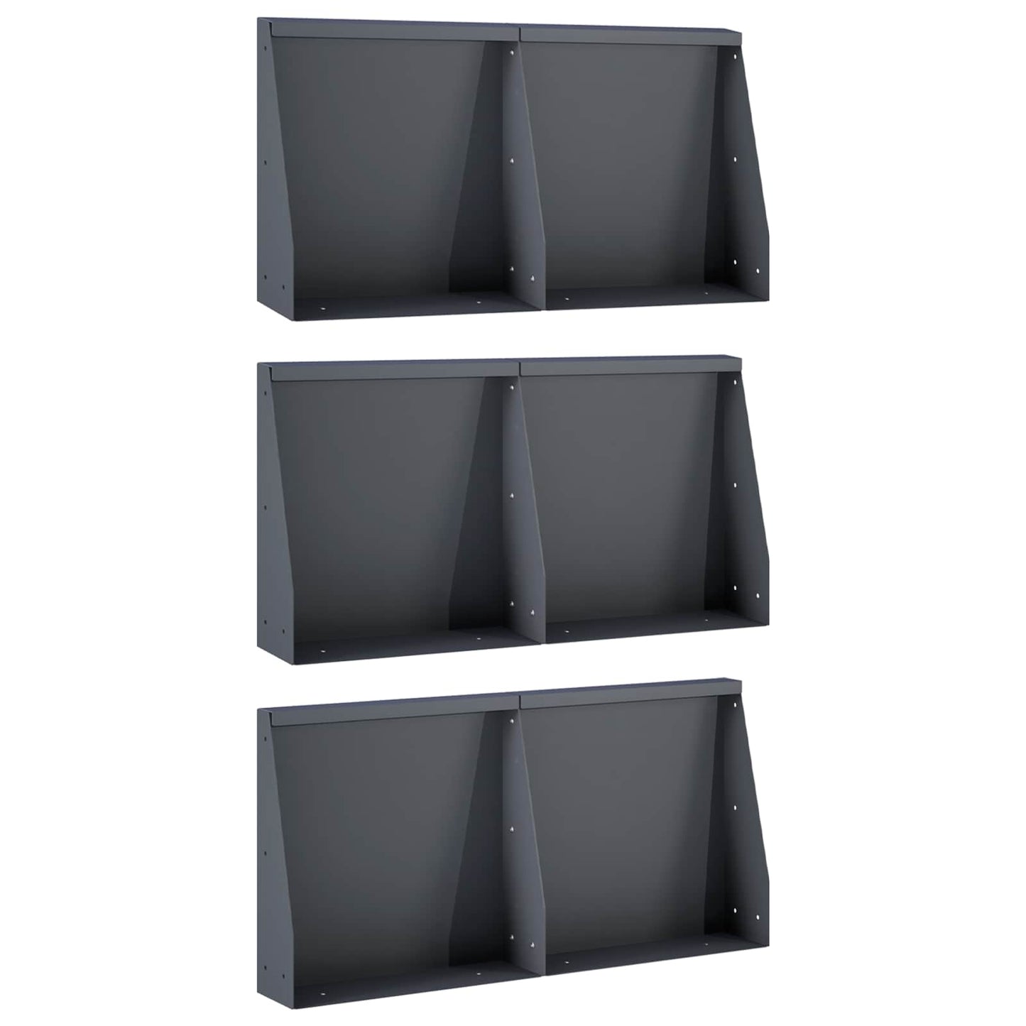 vidaXL Τοίχος Στήριξης 6 τμχ. 40 x 12 x 30 εκ. Ατσάλι Ανθρακί