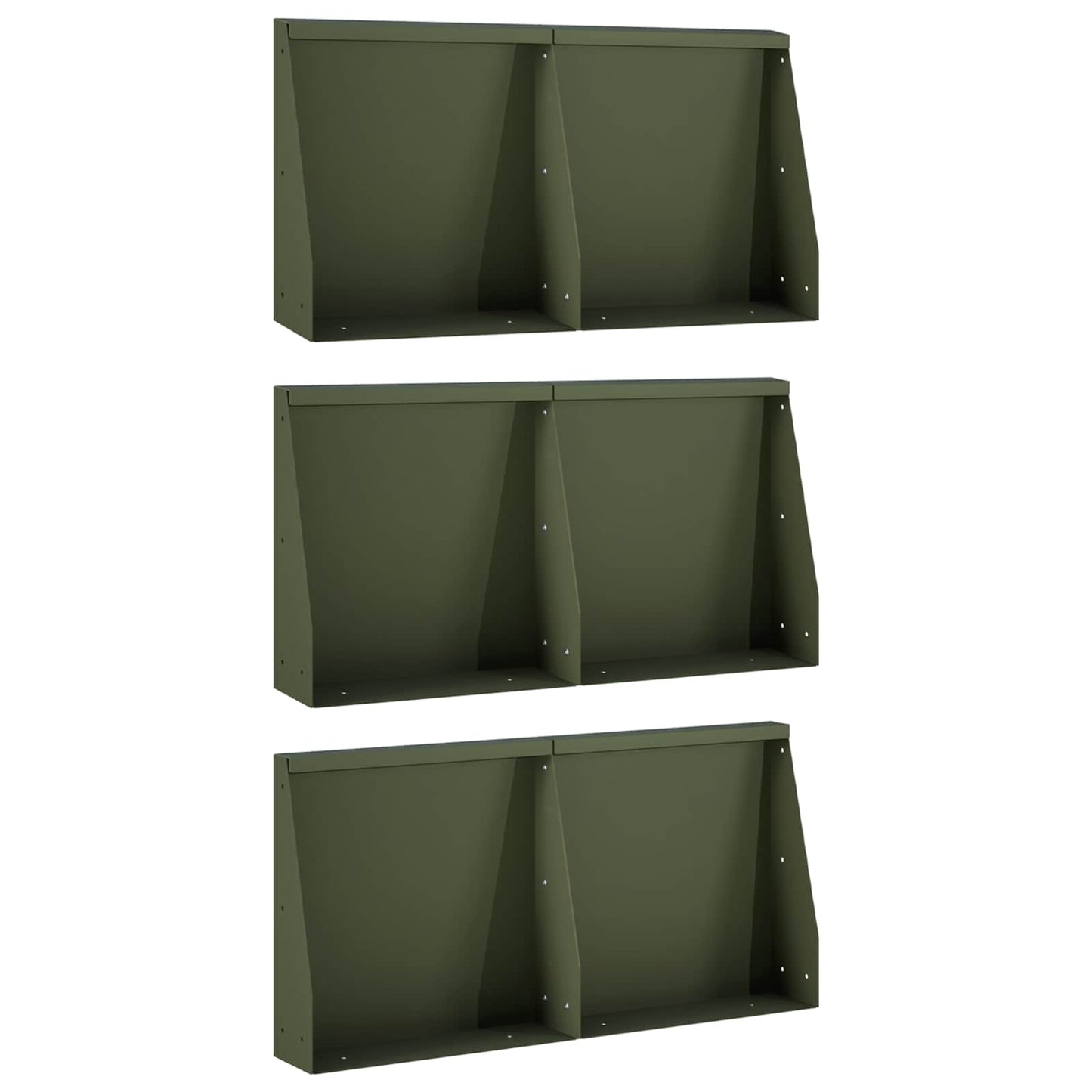 vidaXL Τοίχος Στήριξης 6 τμχ. 40 x 12 x 30 εκ. Ατσάλι Λαδί