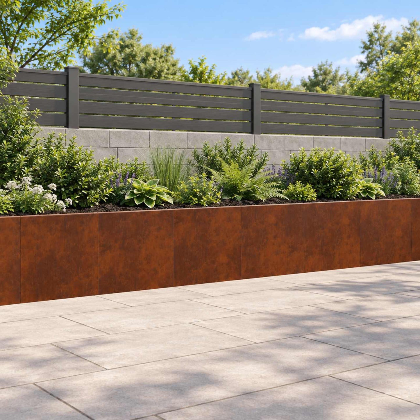 vidaXL Τοίχος Στήριξης 6 τμχ. 40 x 12 x 30 εκ. Σκ rusty