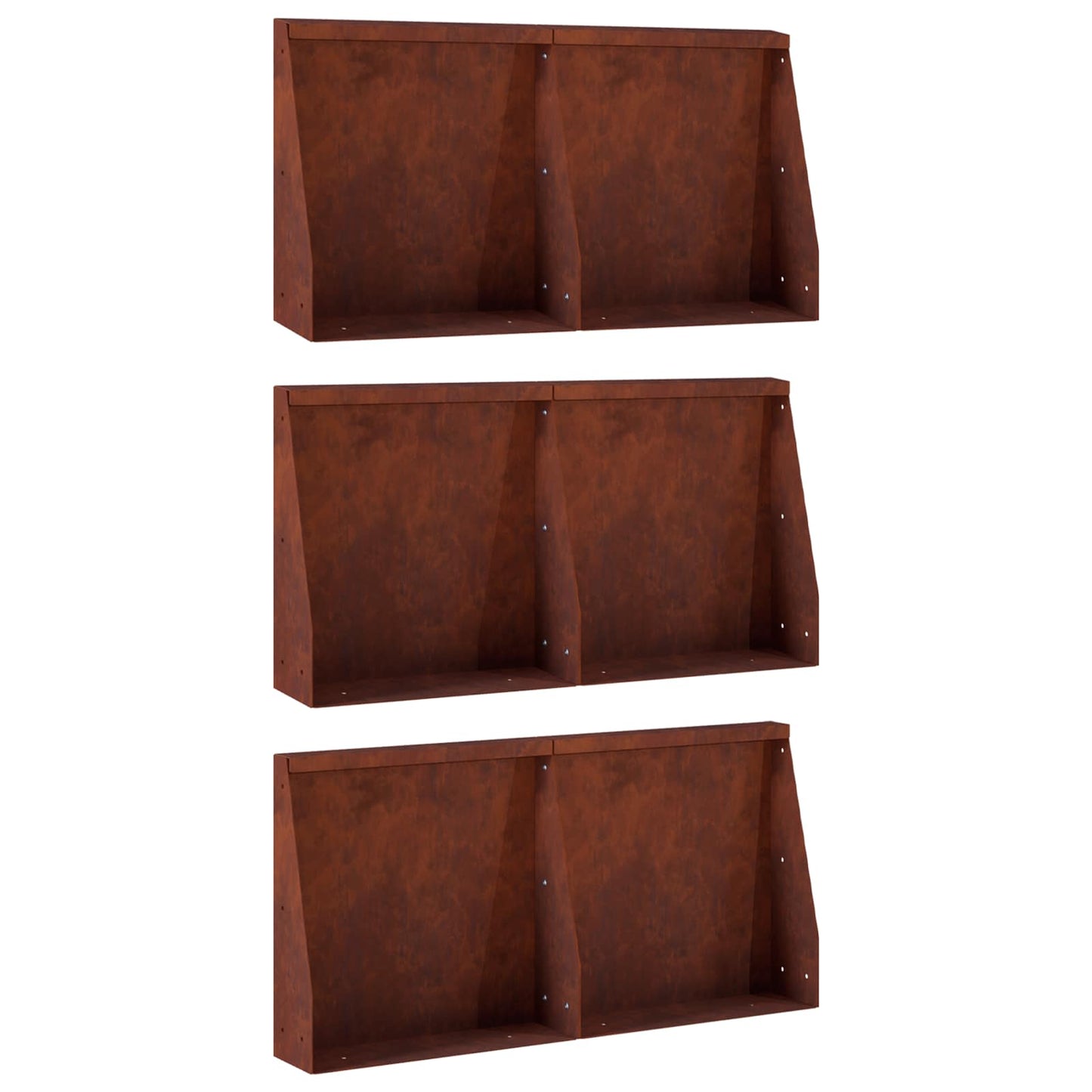 vidaXL Τοίχος Στήριξης 6 τμχ. 40 x 12 x 40 εκ. Σκ rusty