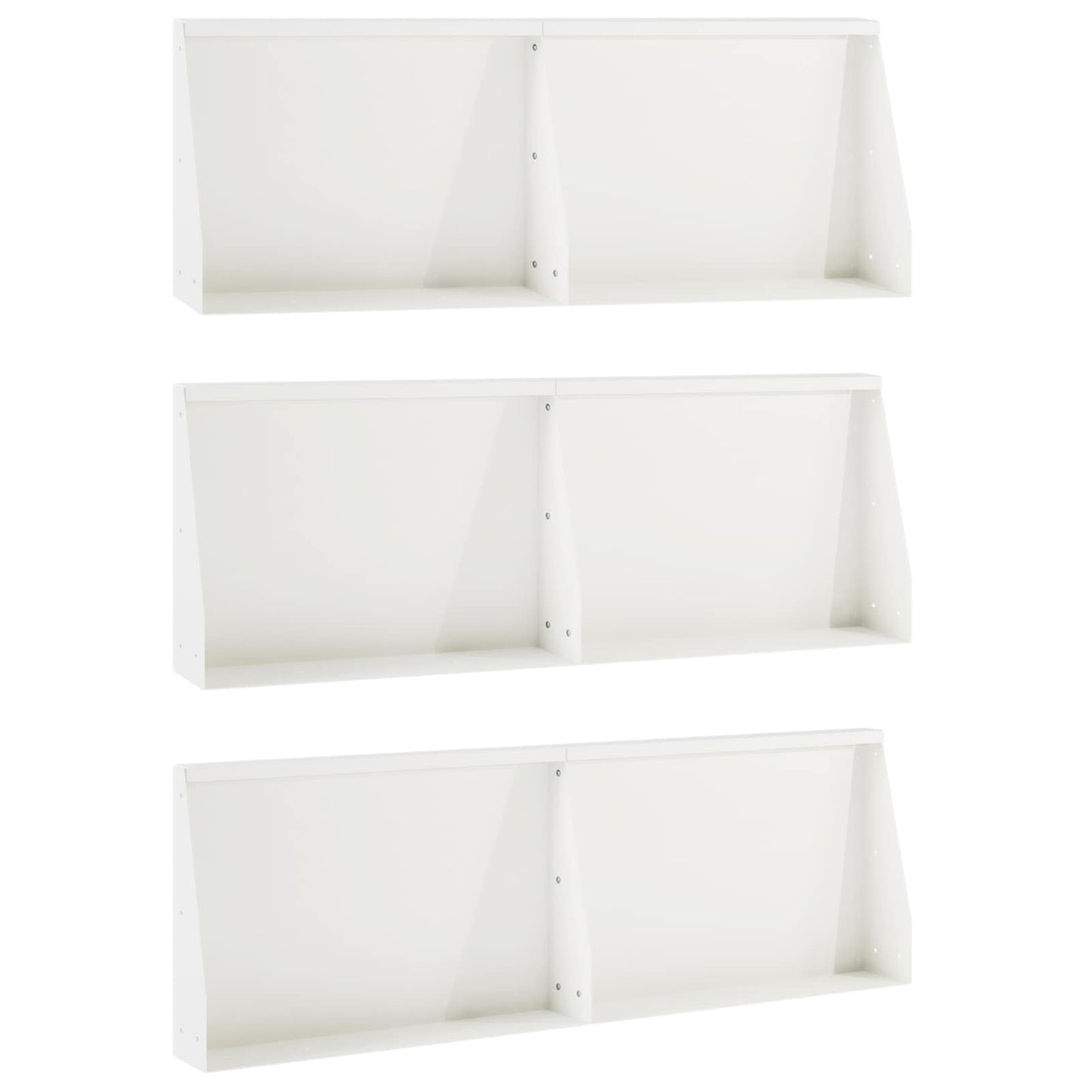 vidaXL Τοίχος Στήριξης 6 τμχ. 60 x 12 x 50 εκ. Ατσάλι Λευκό