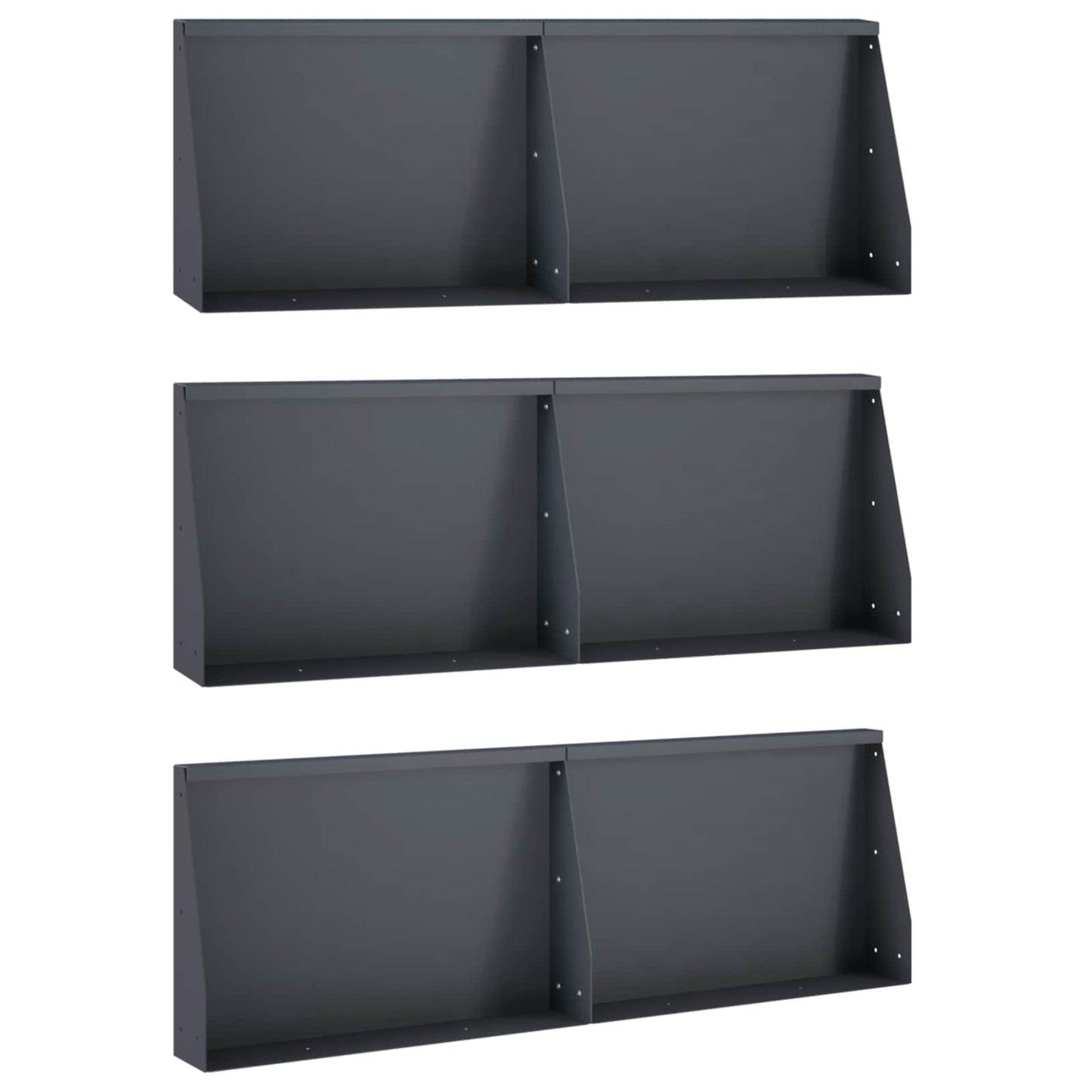 vidaXL Τοίχος Στήριξης 6 τμχ. 60 x 12 x 50 εκ. Ατσάλι Ανθρακί