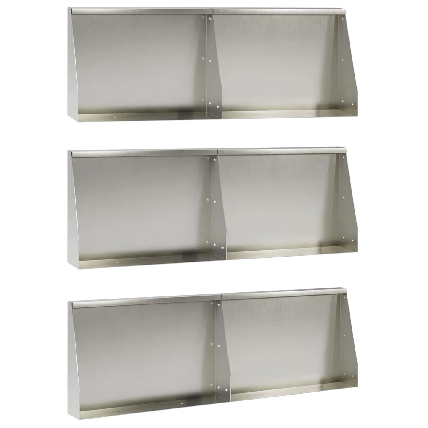 vidaXL Τοίχος Στήριξης 6 τμχ. 60 x 12 x 50 εκ. Ανοξείδωτο Ατσάλι Ασημί