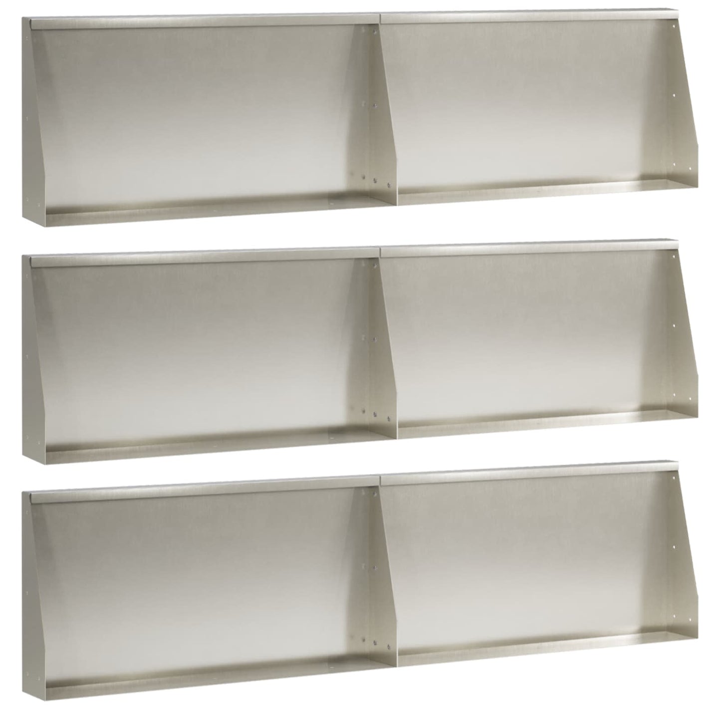 vidaXL Τοίχος Στήριξης 6 τμχ. 80 x 12 x 40 εκ. Ανοξείδωτο Ατσάλι Ασημί