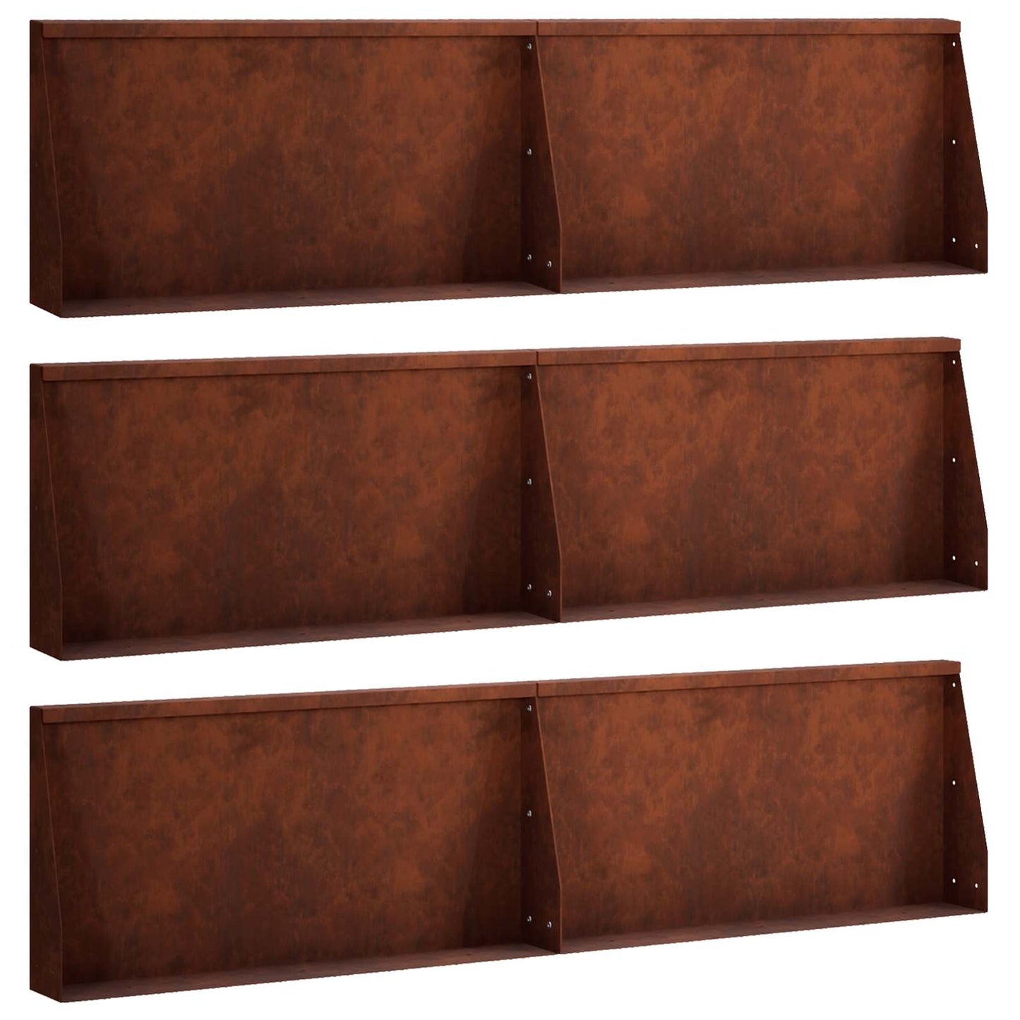 vidaXL Τοίχος Στήριξης 6 τμχ. 80 x 12 x 50 εκ. Σκ rusty